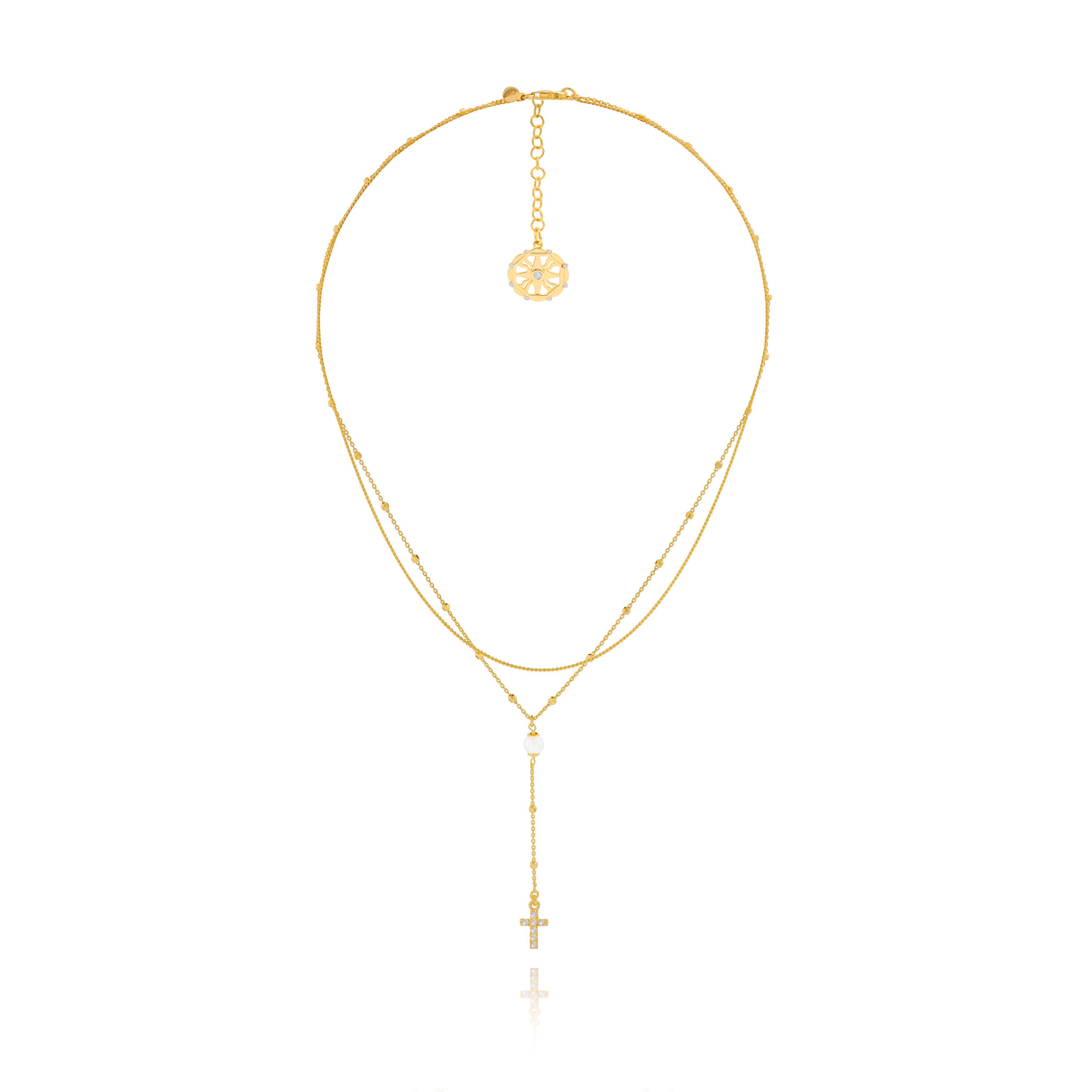 Benita Pearl Cross Necklace