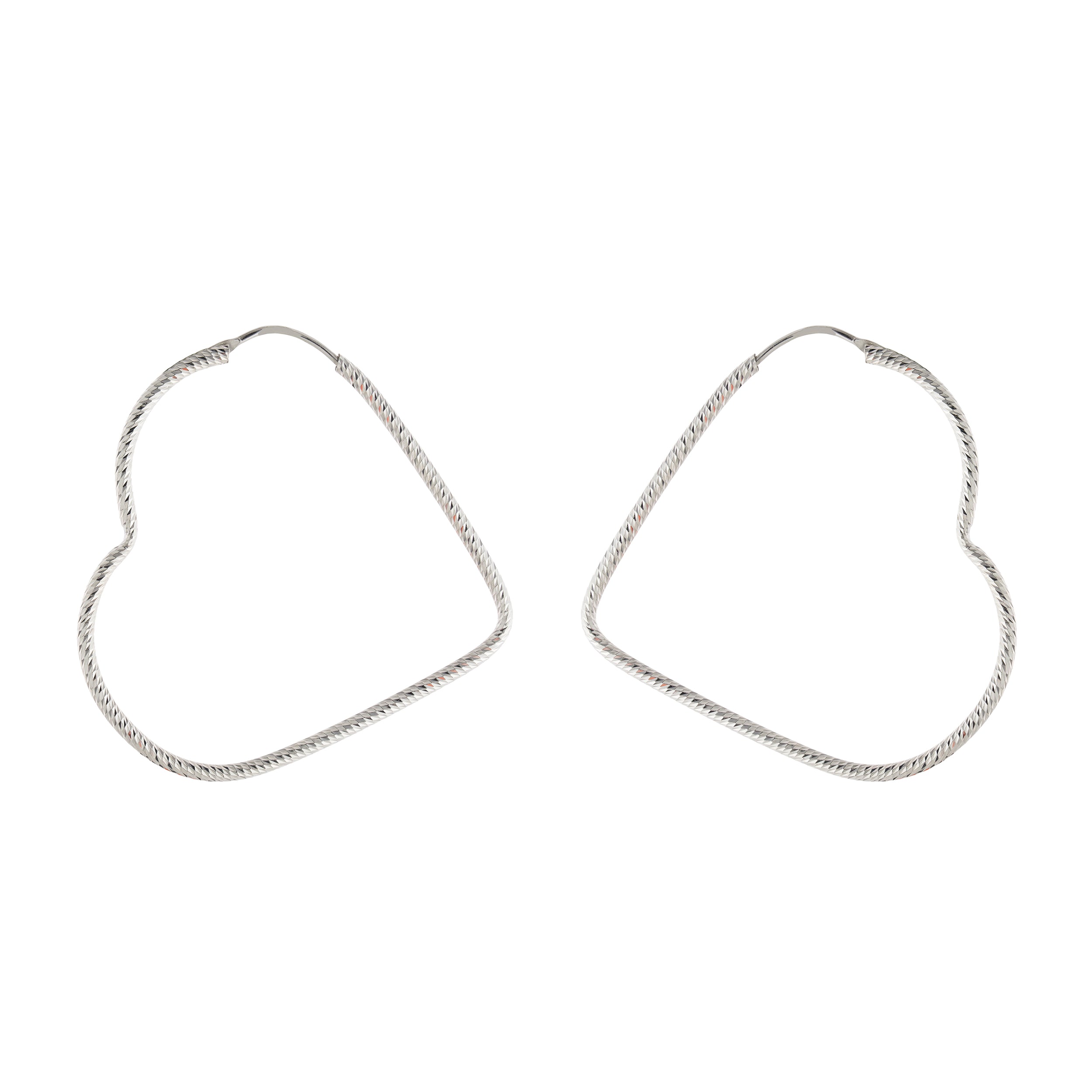Textured Heart Hoops
