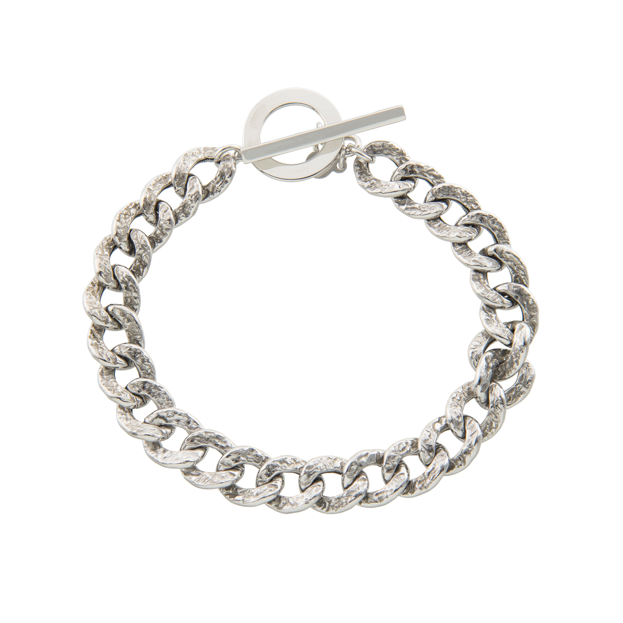 Textured Link Toggle Bracelet