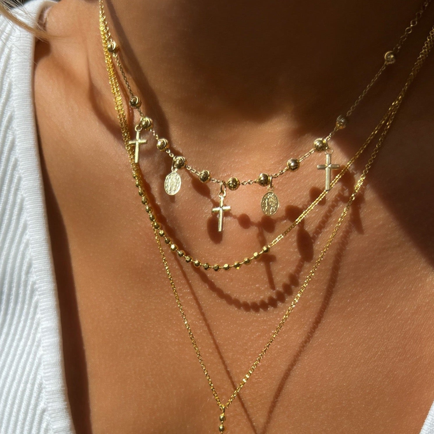 Radiant Cross Charm Necklace