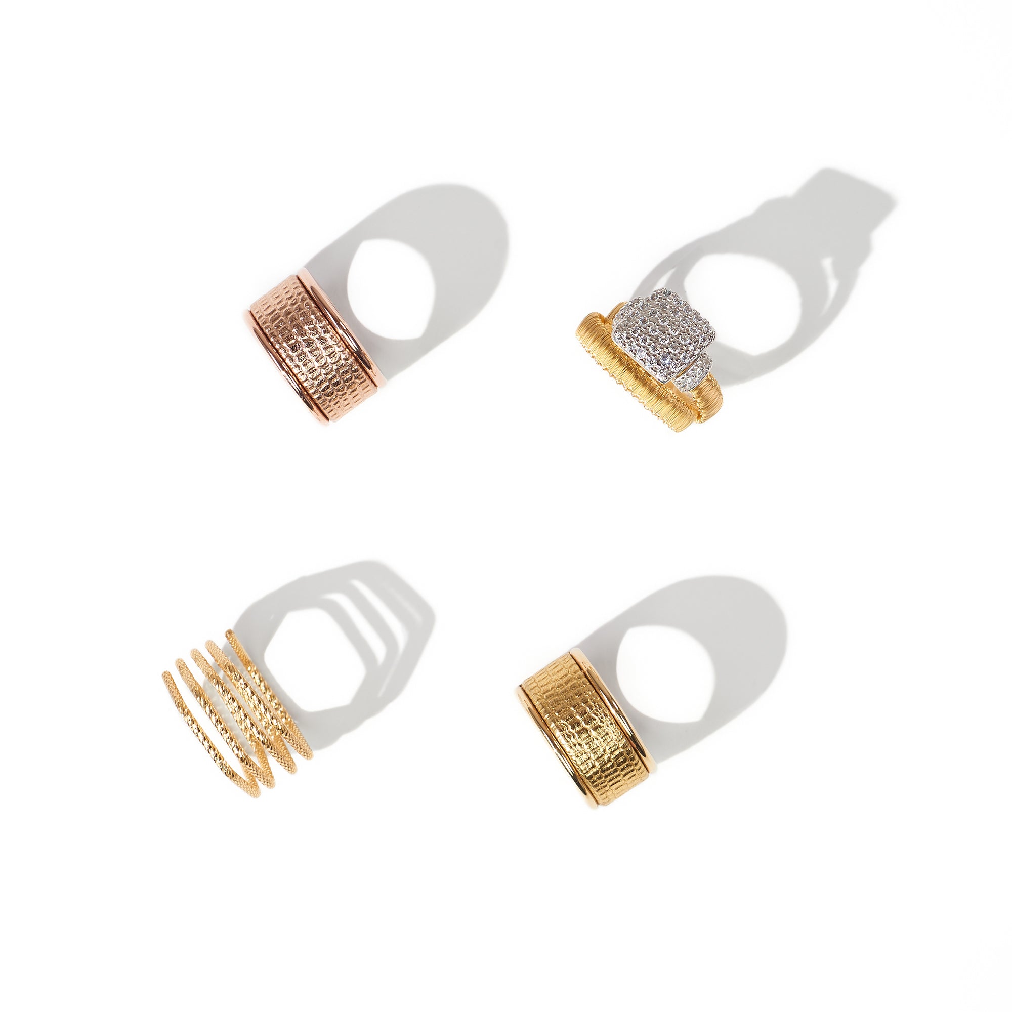 Rose Gold Shiny Textured Ring