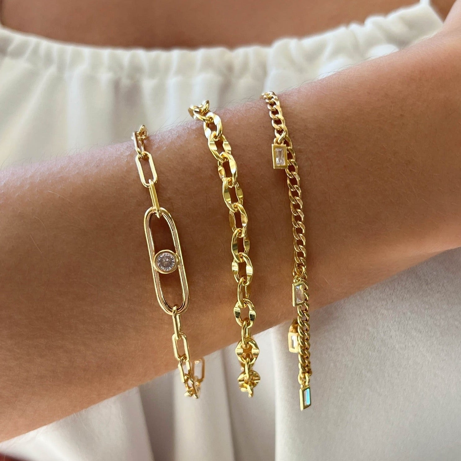 gold bracelet stack