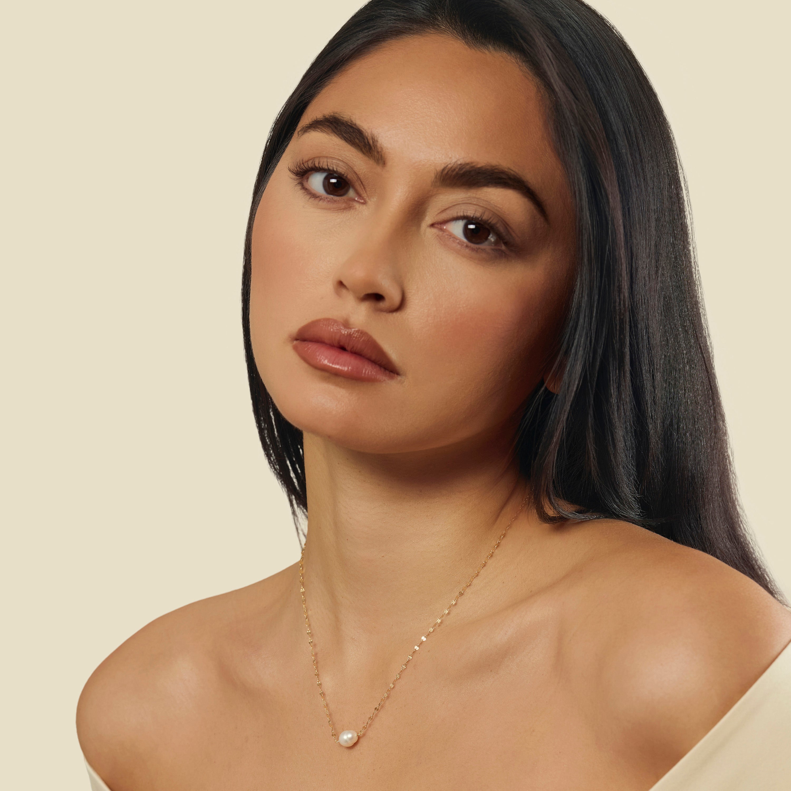 Nova Mirror Link Pearl Necklace