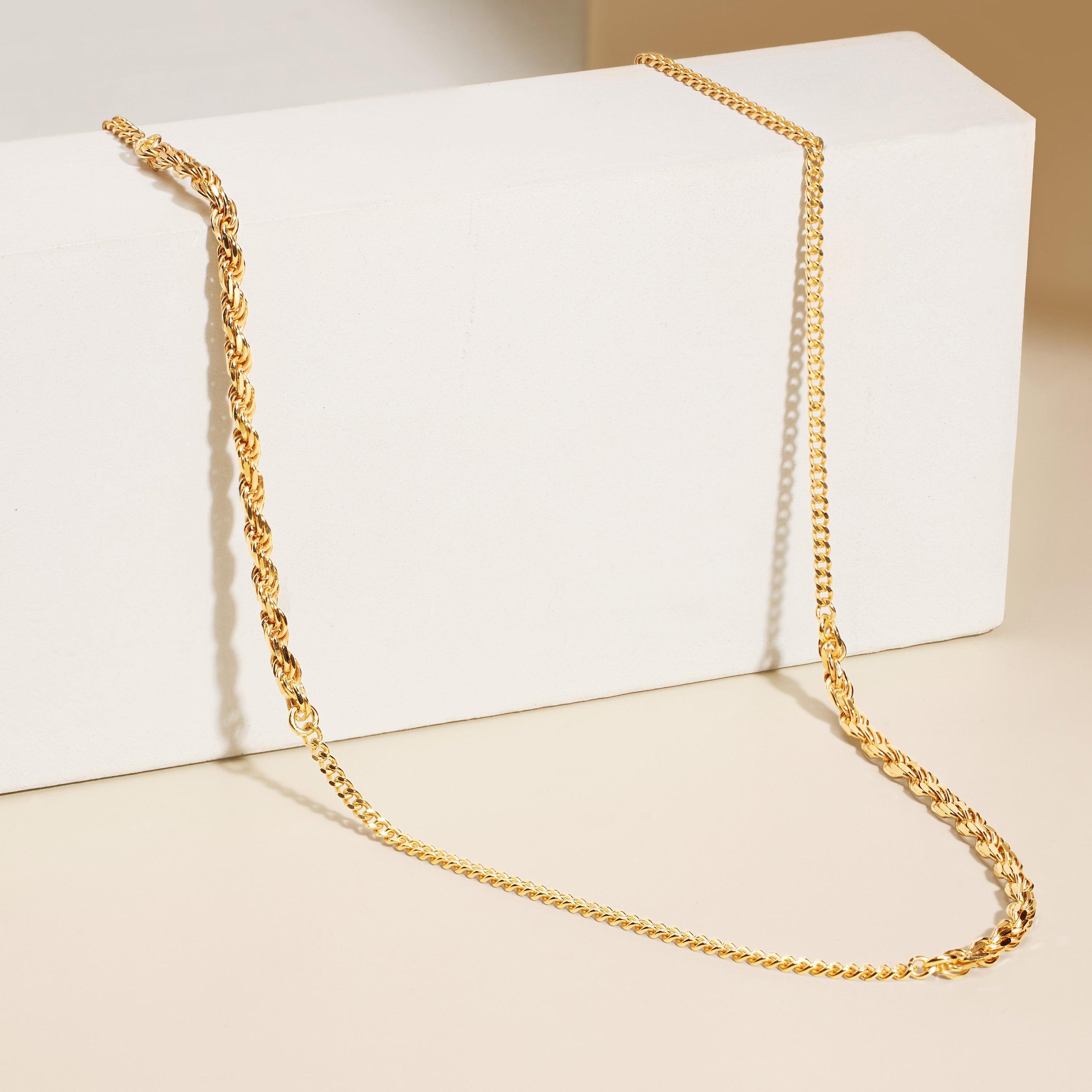Dual Rope Curb Chain Necklace