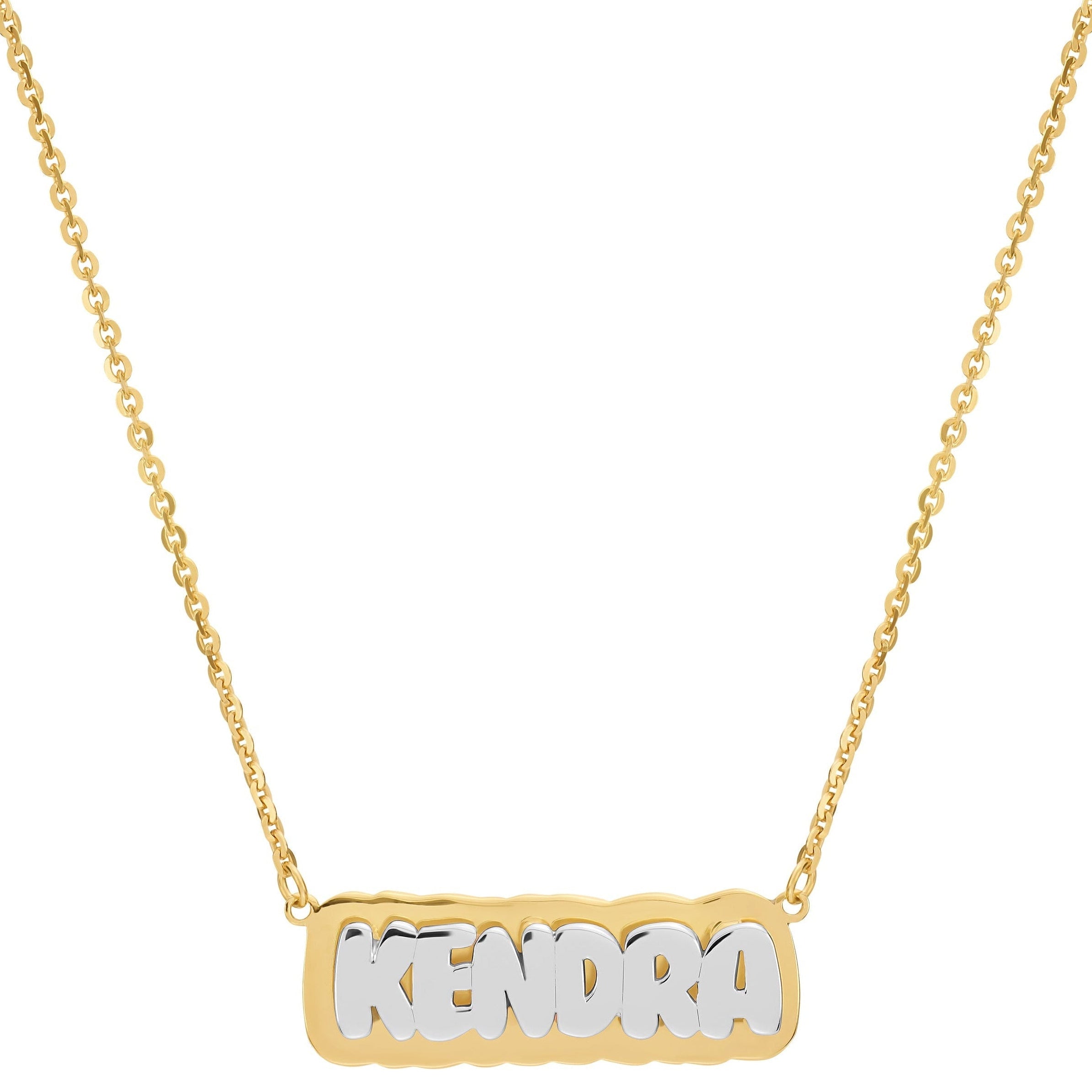 Two-Tone Double Plate Name Necklace