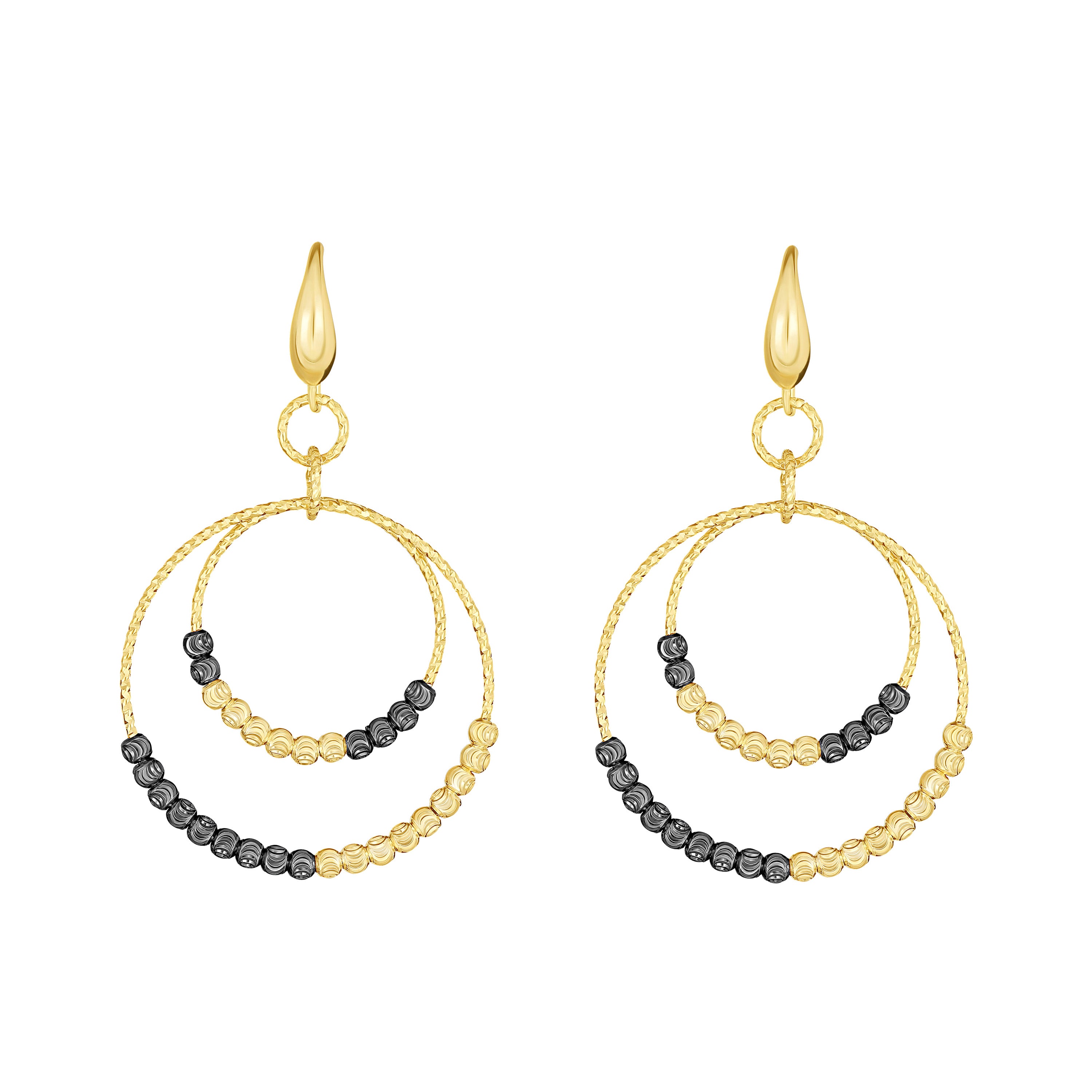 Mixed Bead Circle Drop Earring