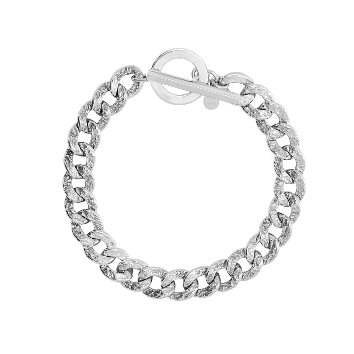 Textured Link Toggle Bracelet