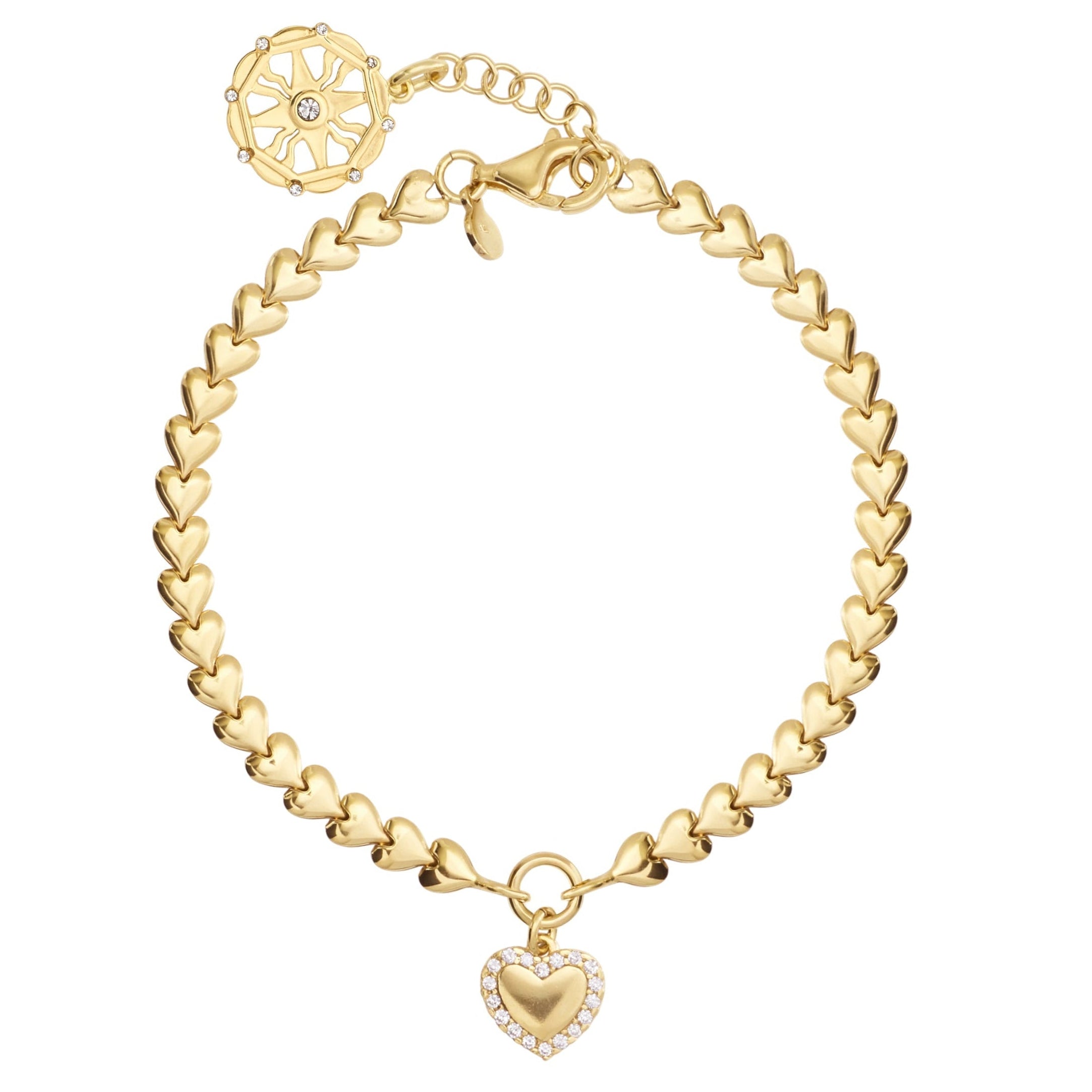 Paradiso Heart Link Charm Bracelet