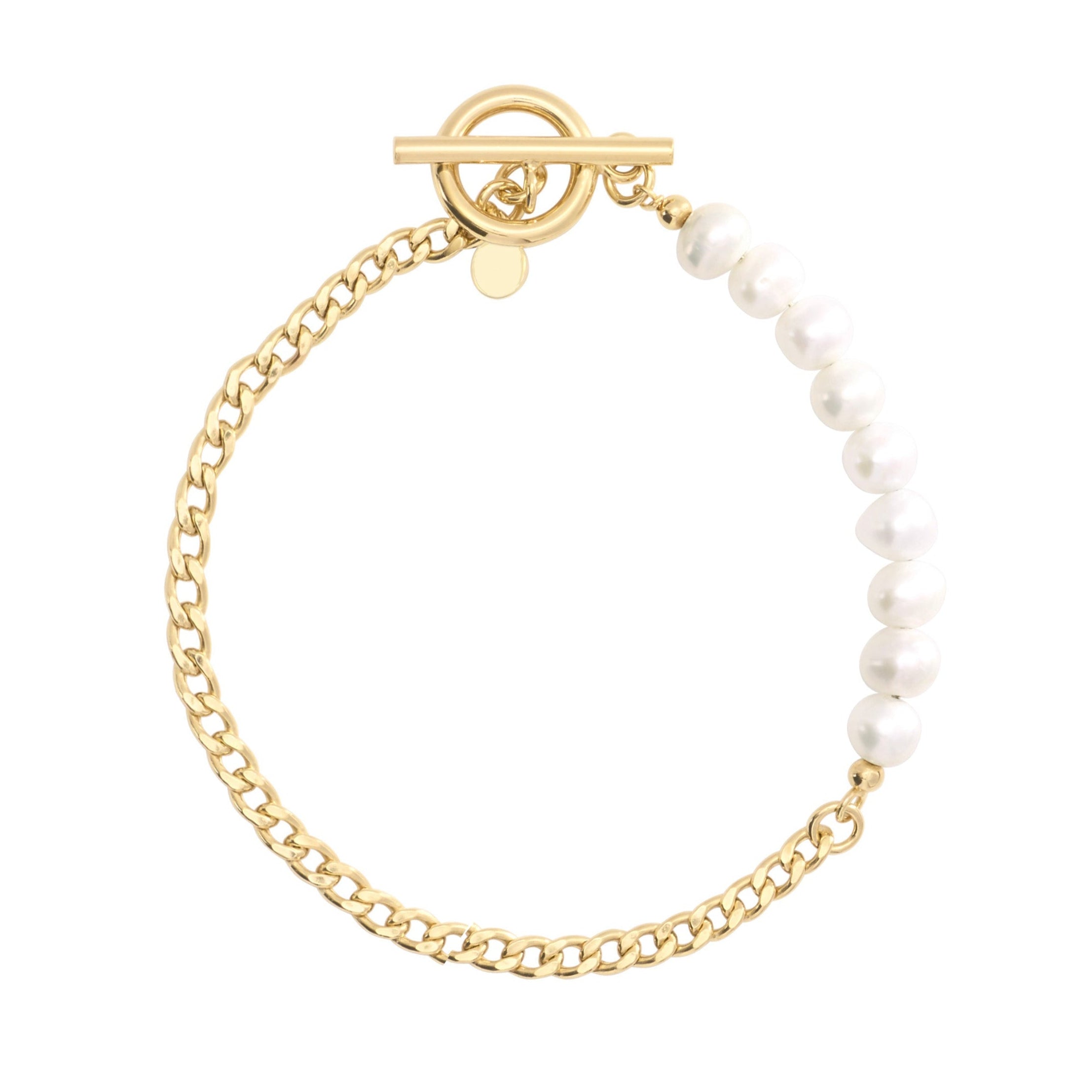 Oceane Pearl Chain Link Toggle Bracelet