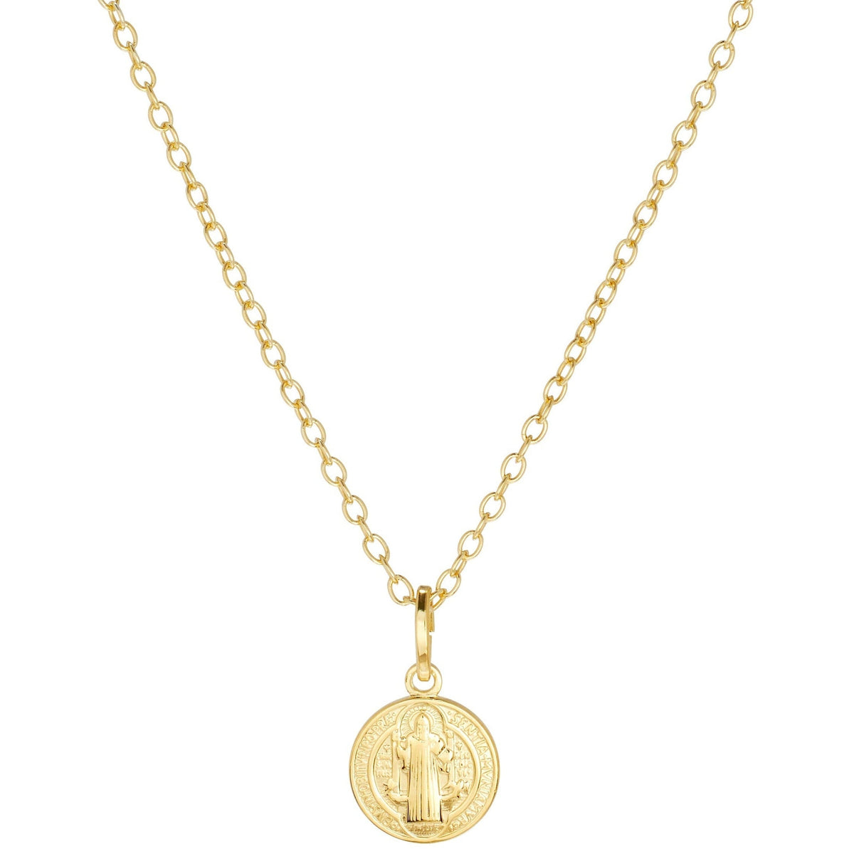 Mini St. Benedict Coin Pendant Necklace