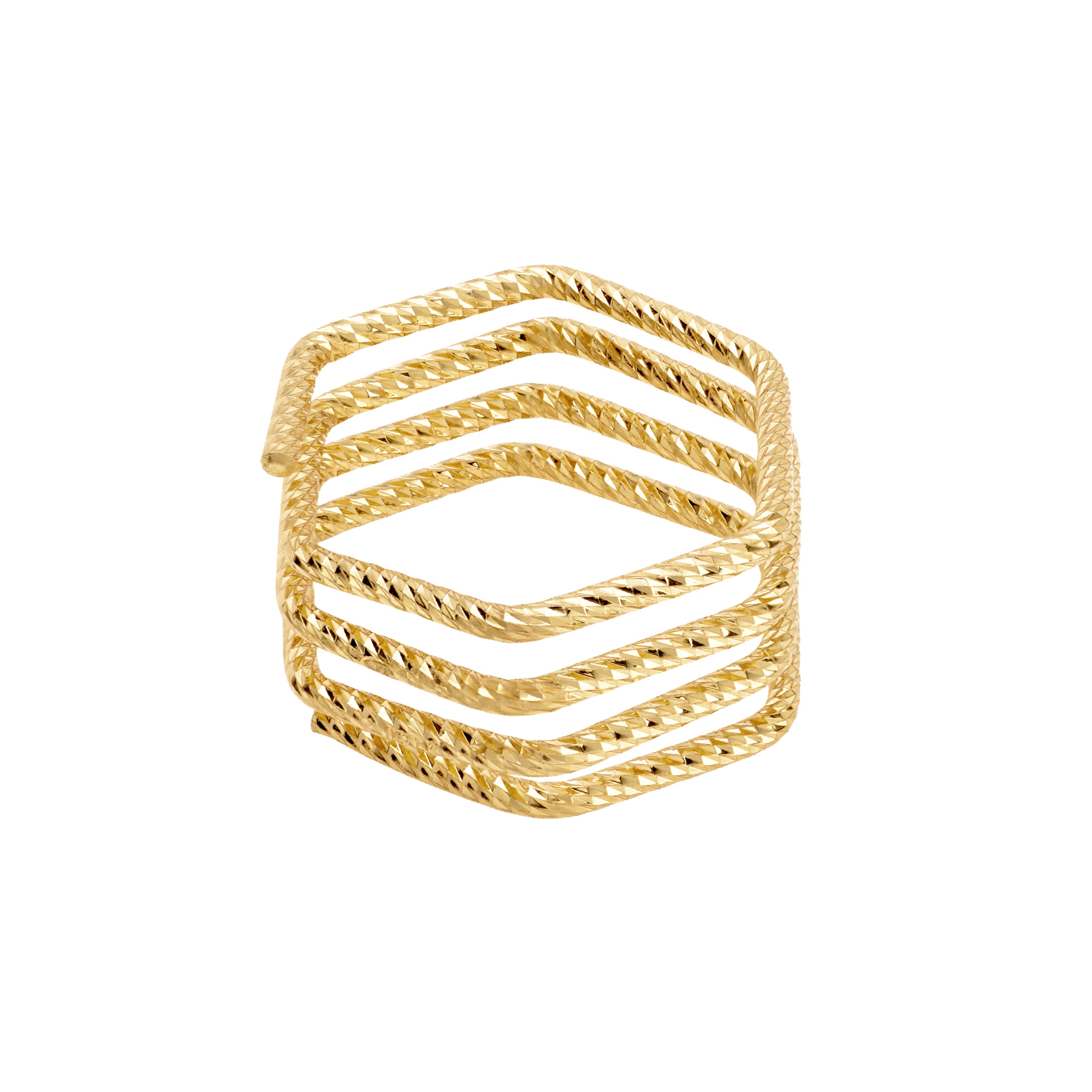 Textural Geometric Stacked Ring