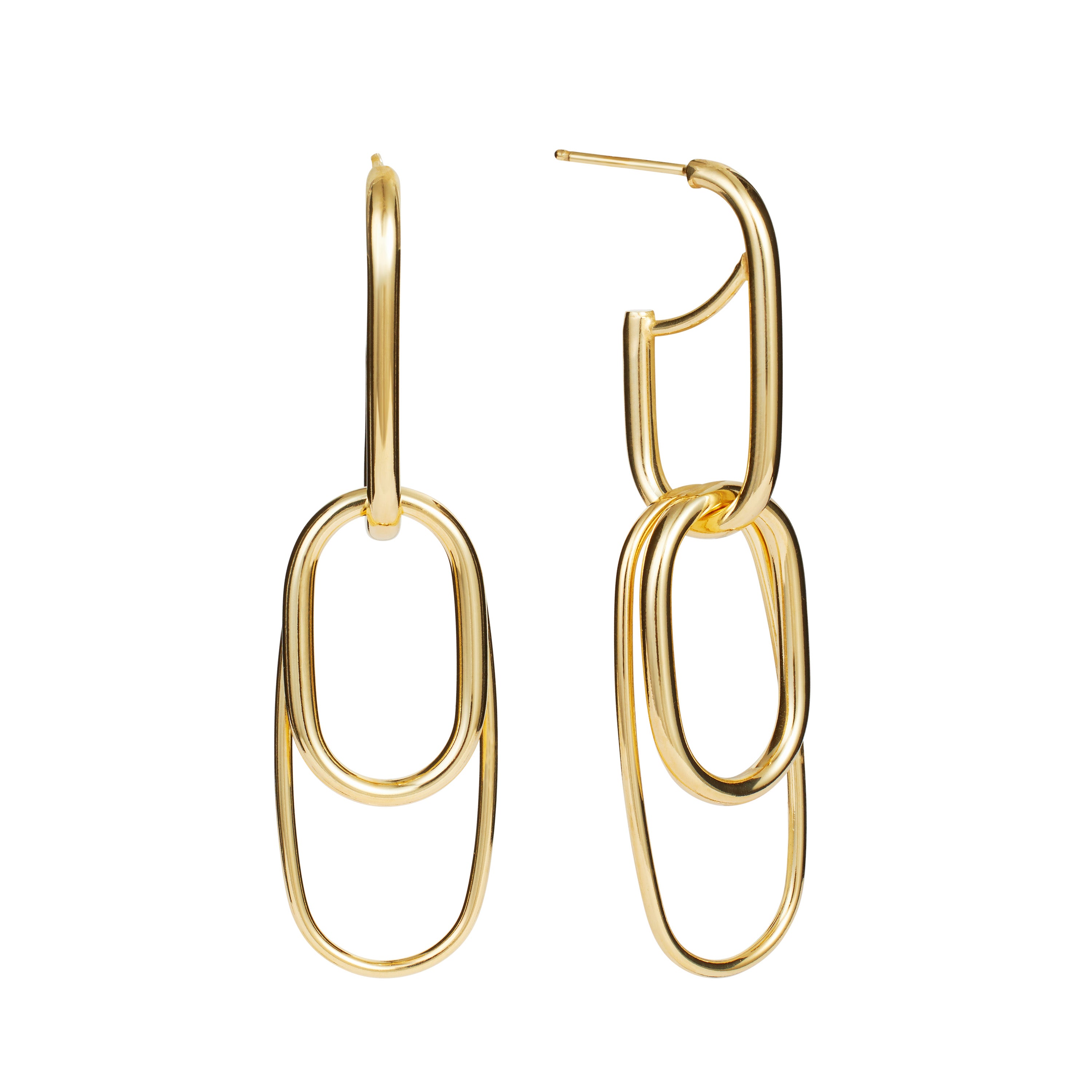 Interlinked Oval Drop Earring