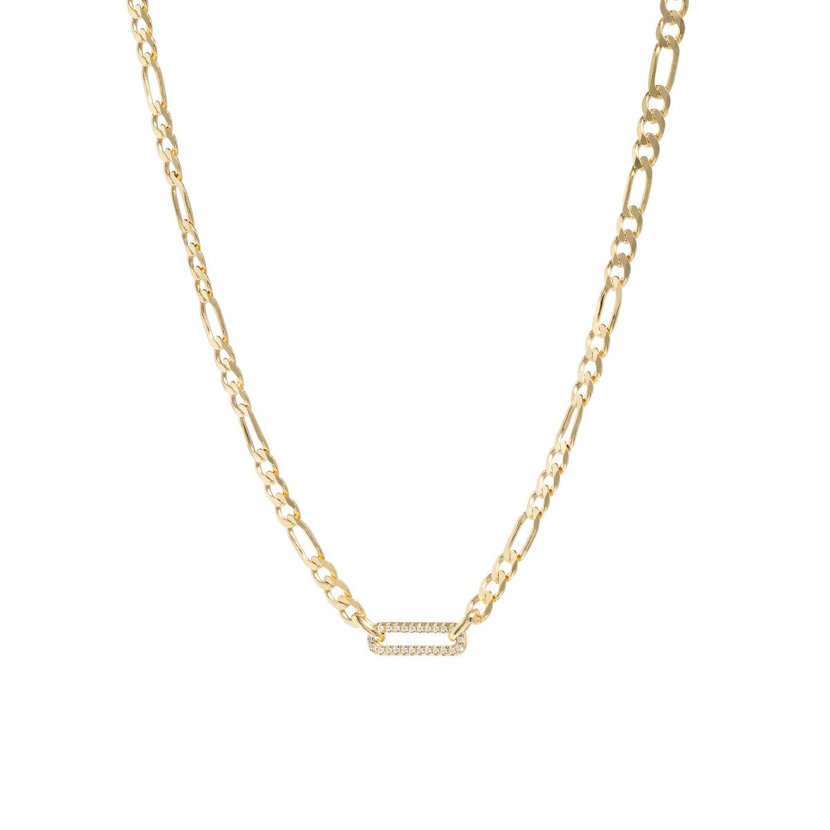 Pave Link Figaro Necklace