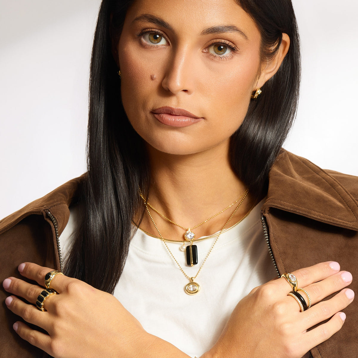 Nior Onyx Trio Ring