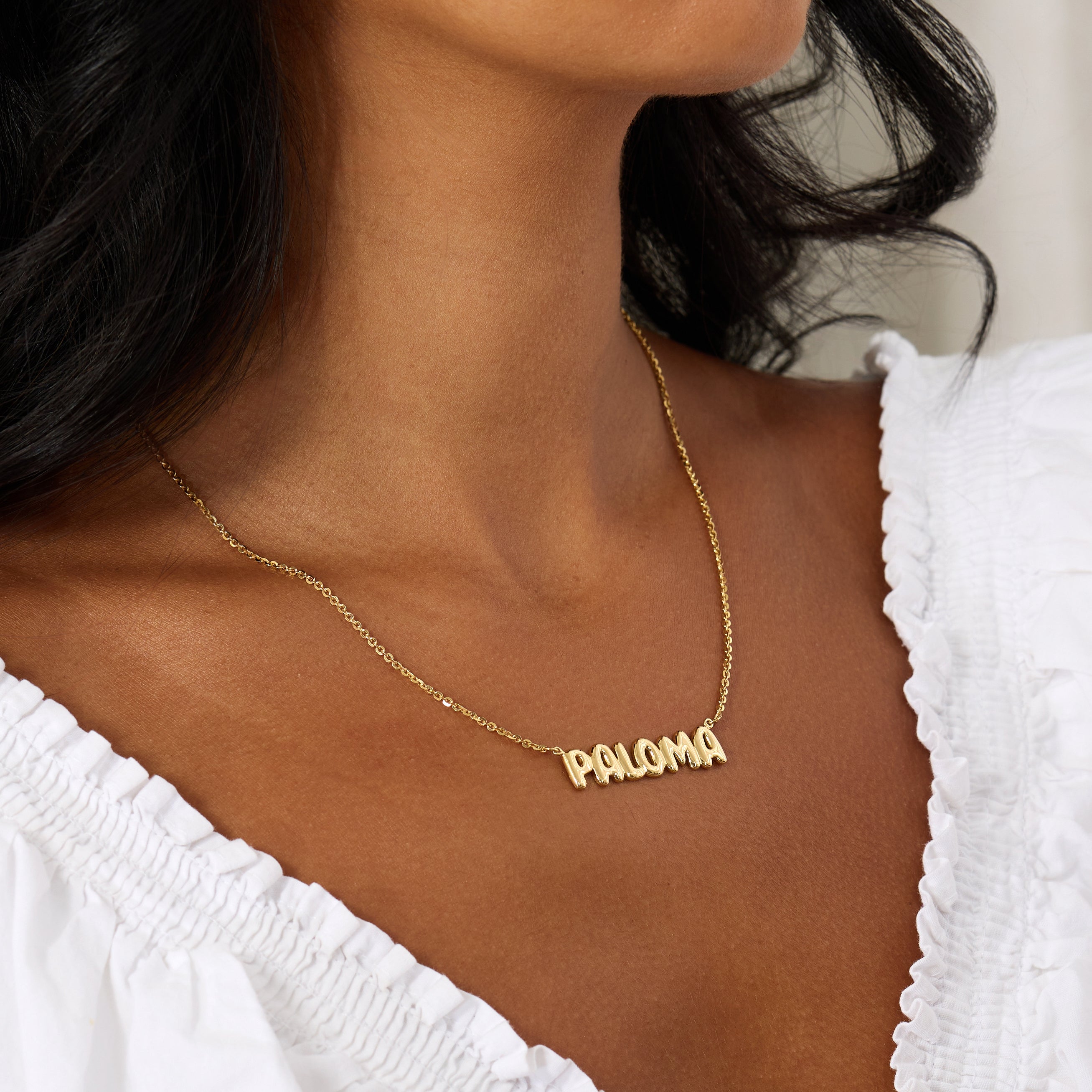 Bubble Letter Name Necklace