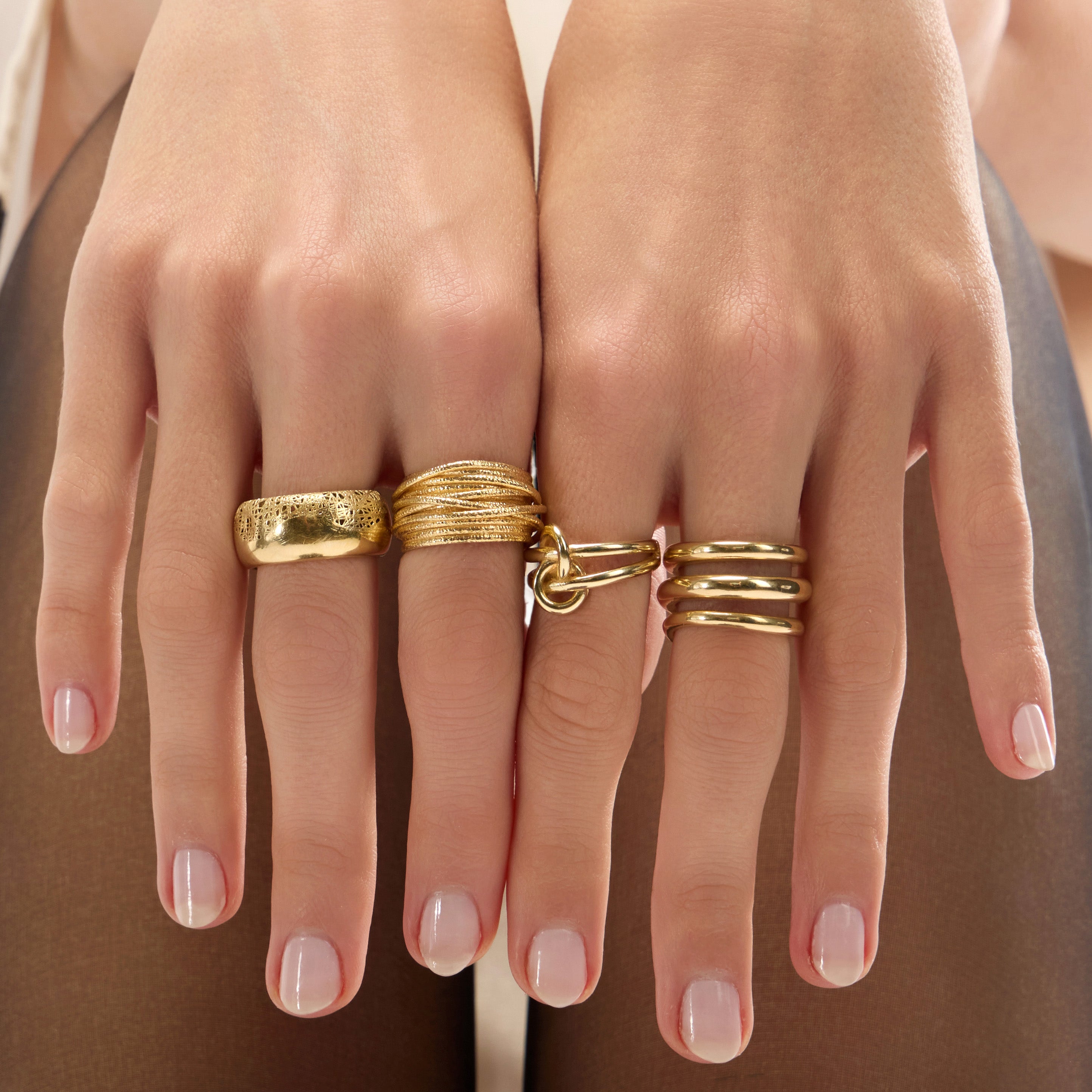 Dual High Polish Filigree Ring