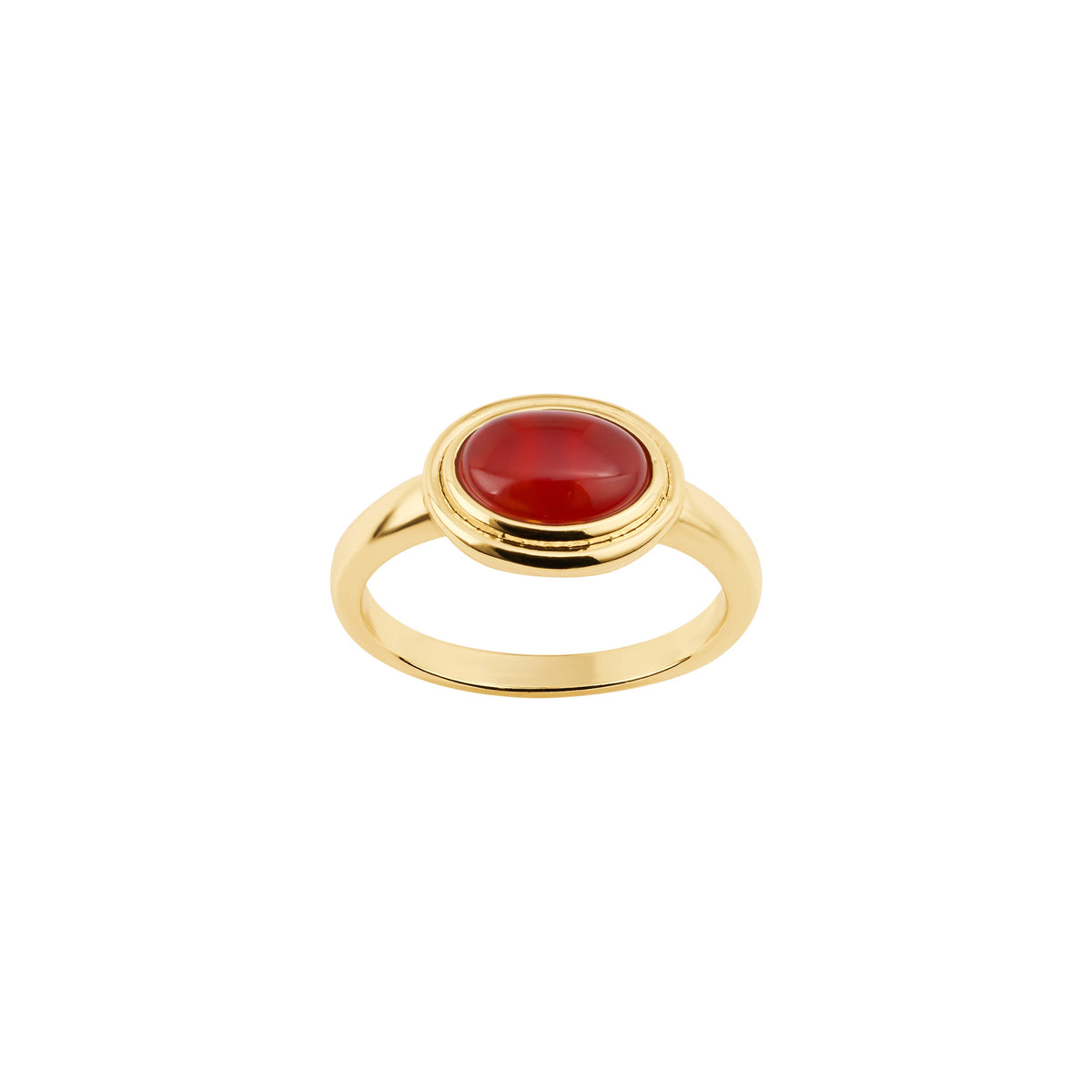 Carmine Red Agate Oval Ring