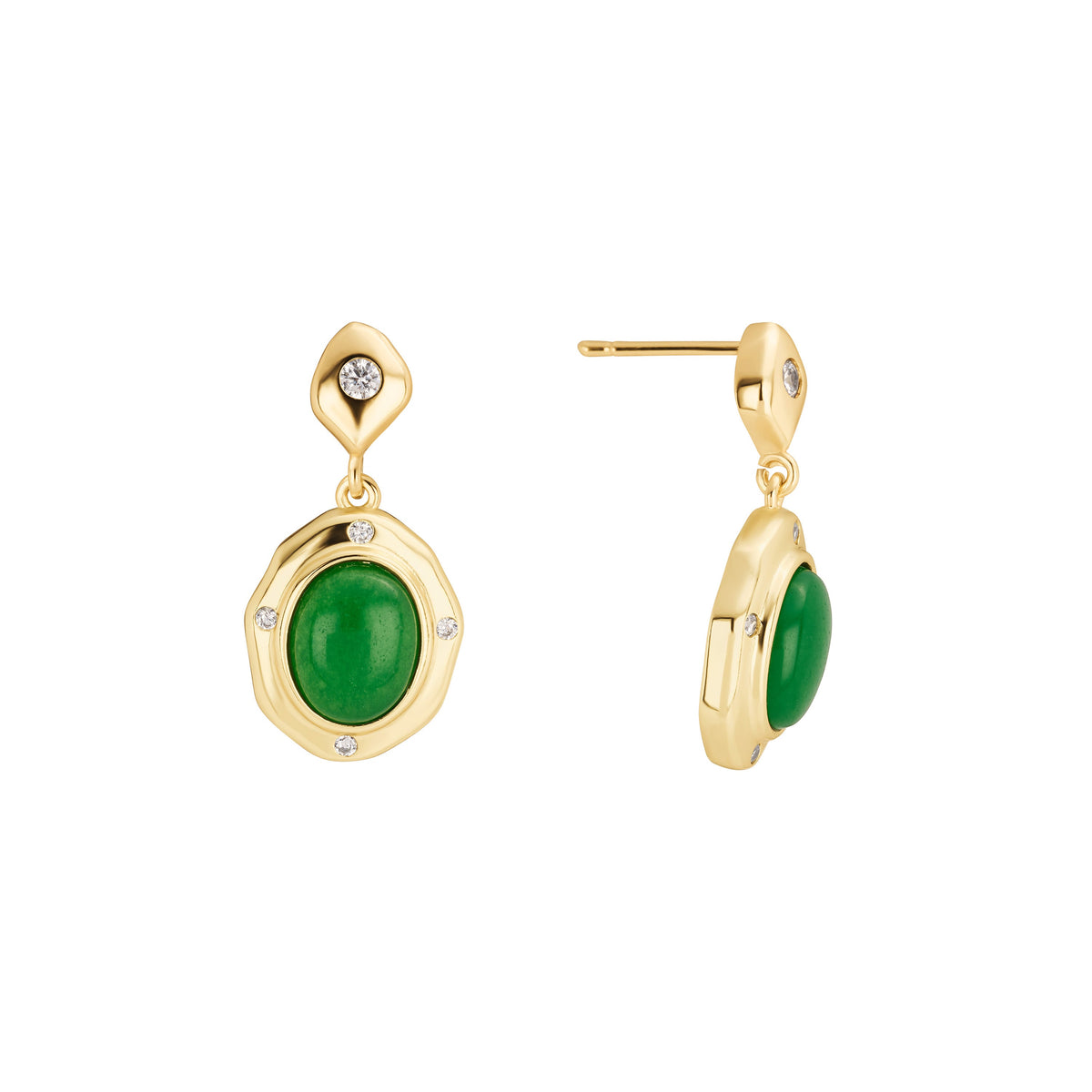 Aveline Green Agate Drop Earrings