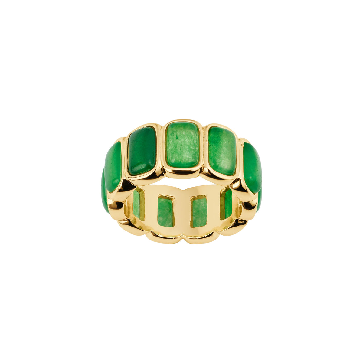 Azura Green Agate Bezel Ring
