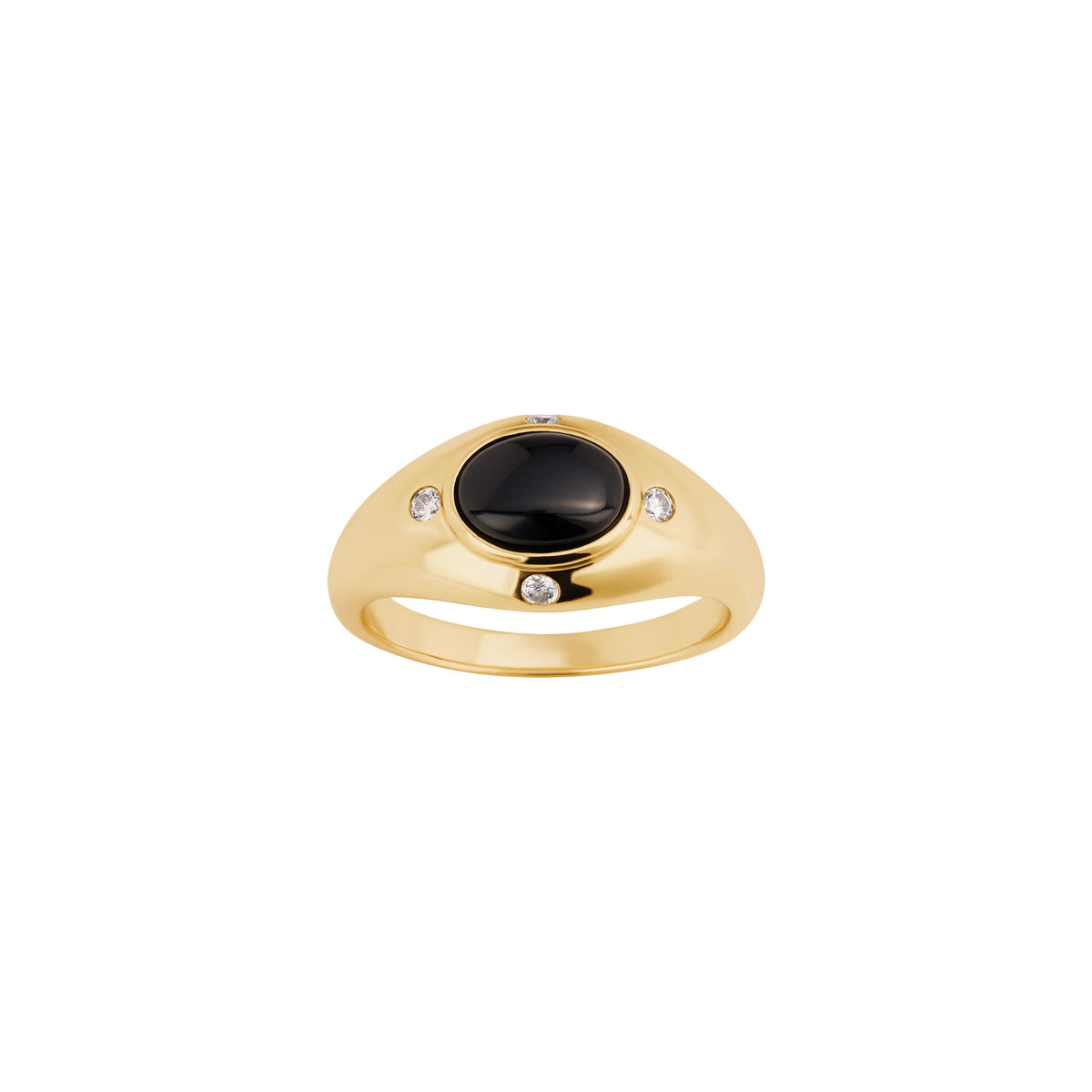 Celeste Onyx Bezel Dome Ring