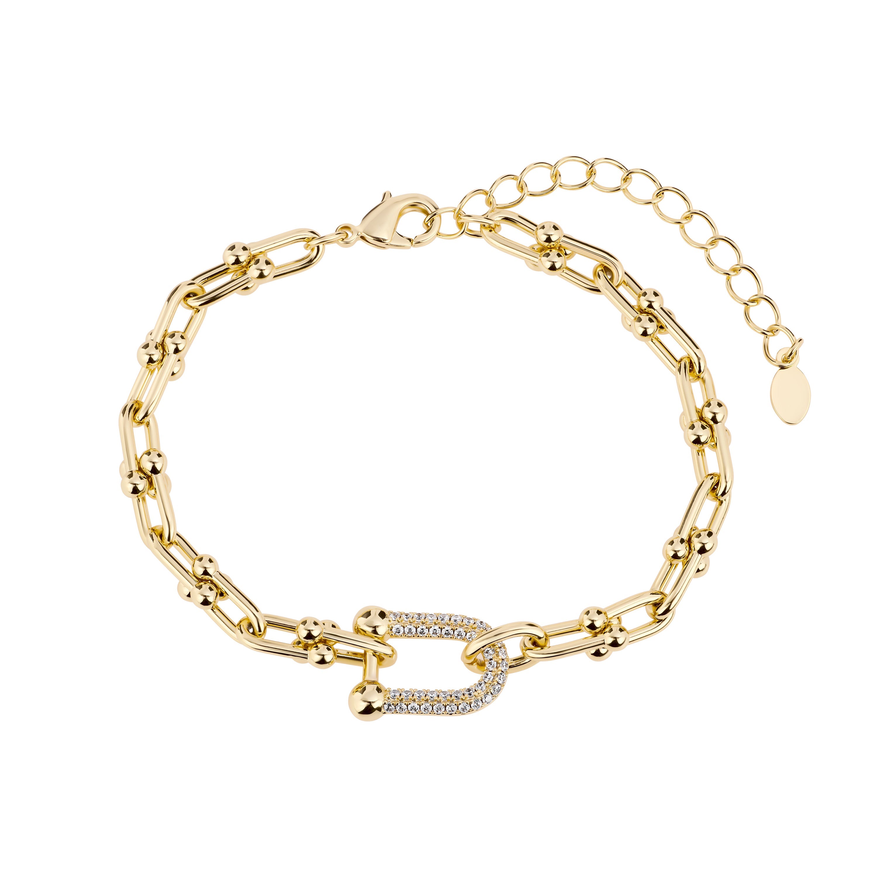 Sculpted Pavé Link Bracelet