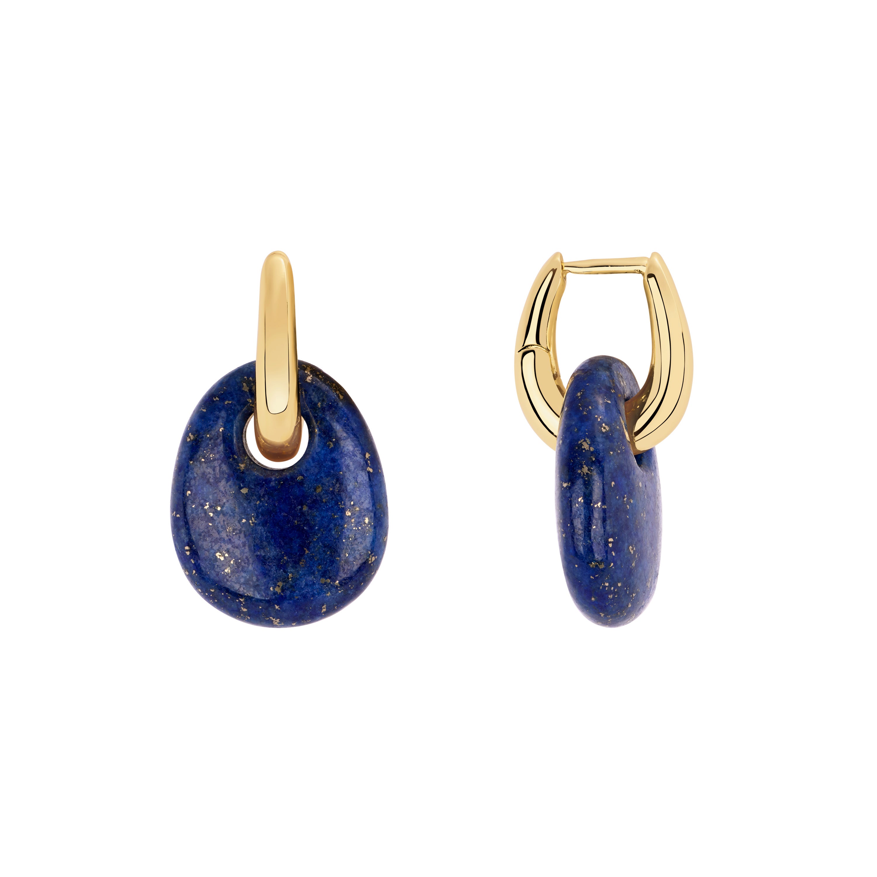 Lapis Halo Drop Earrings