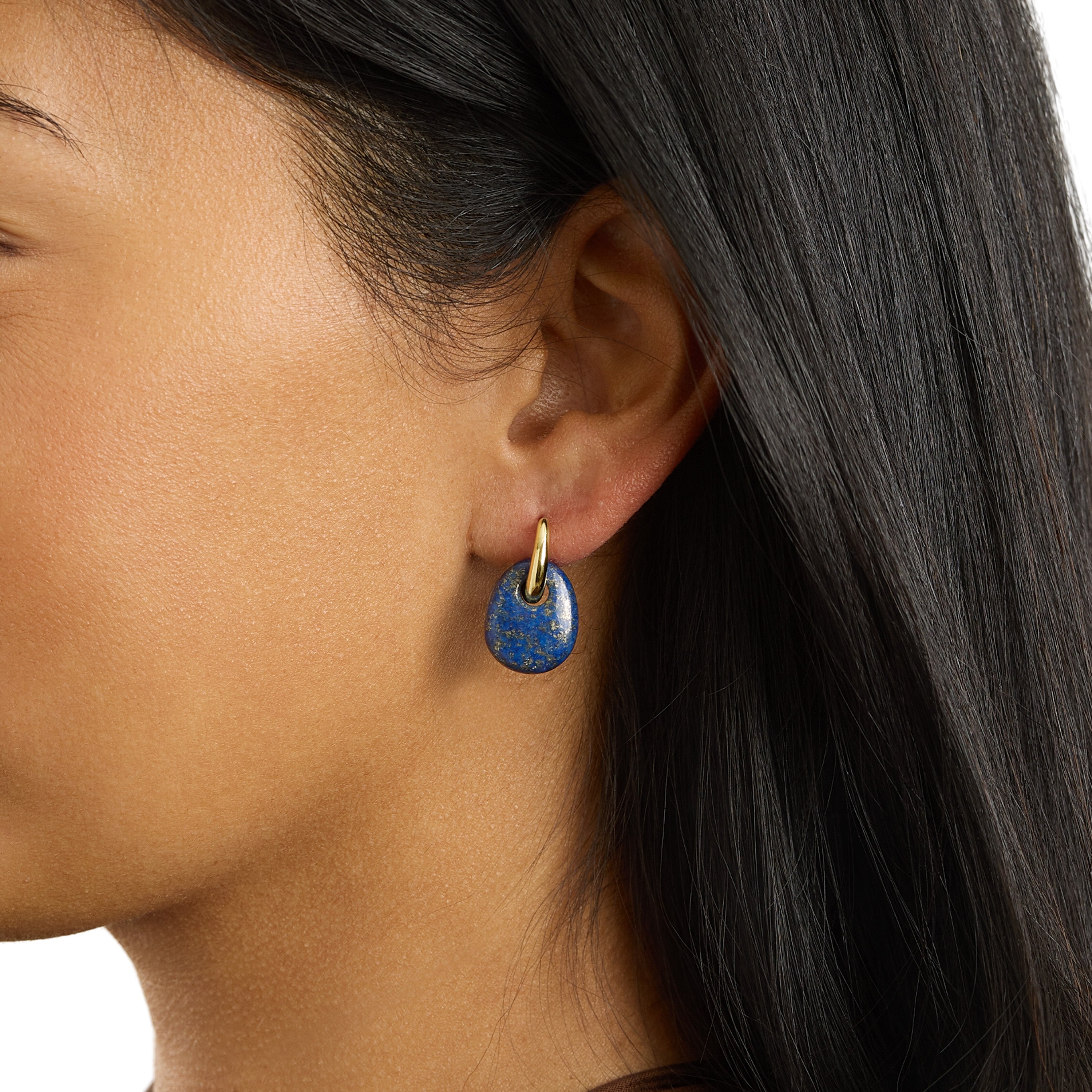 Lapis Halo Drop Earrings