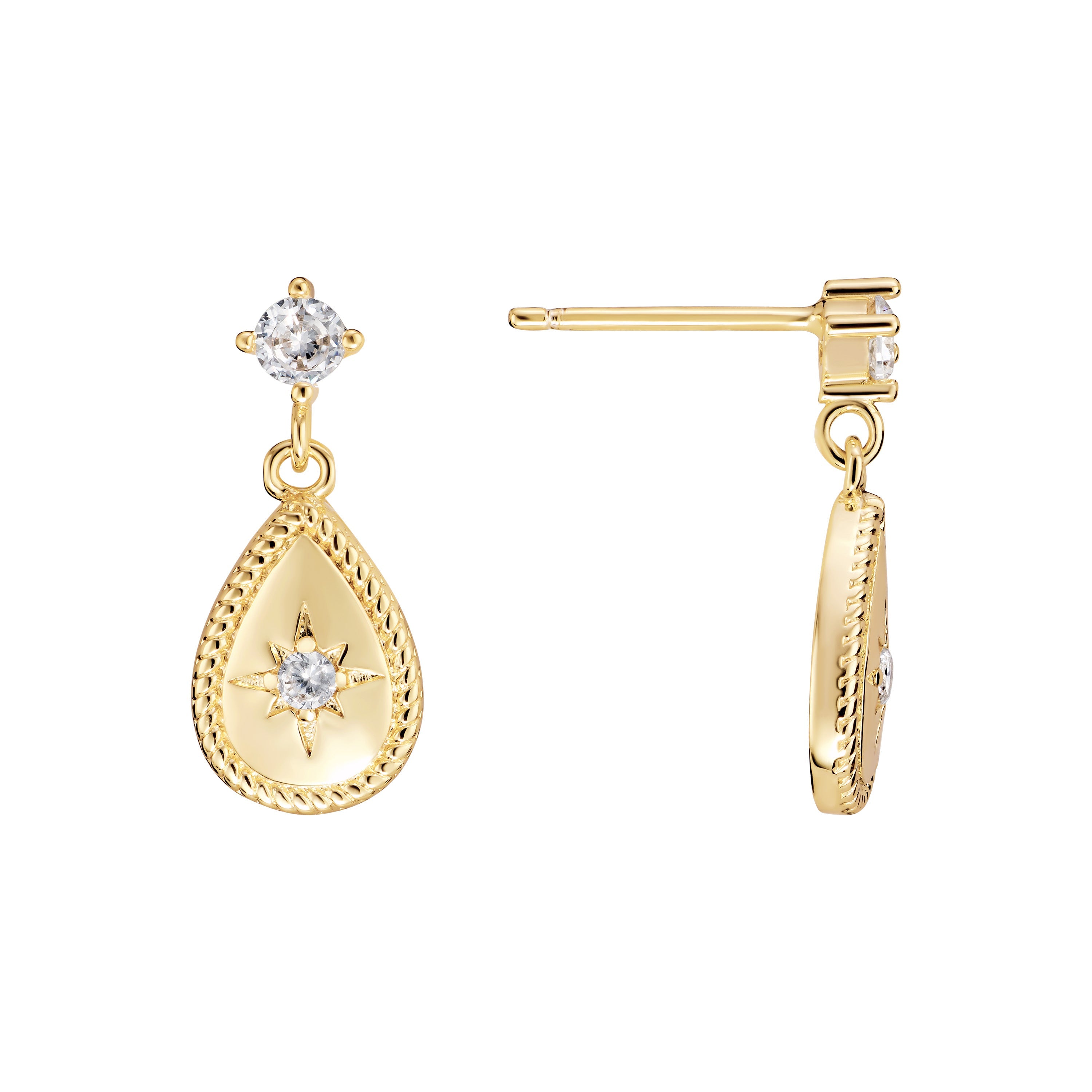 North Star Pear Drop Earrings