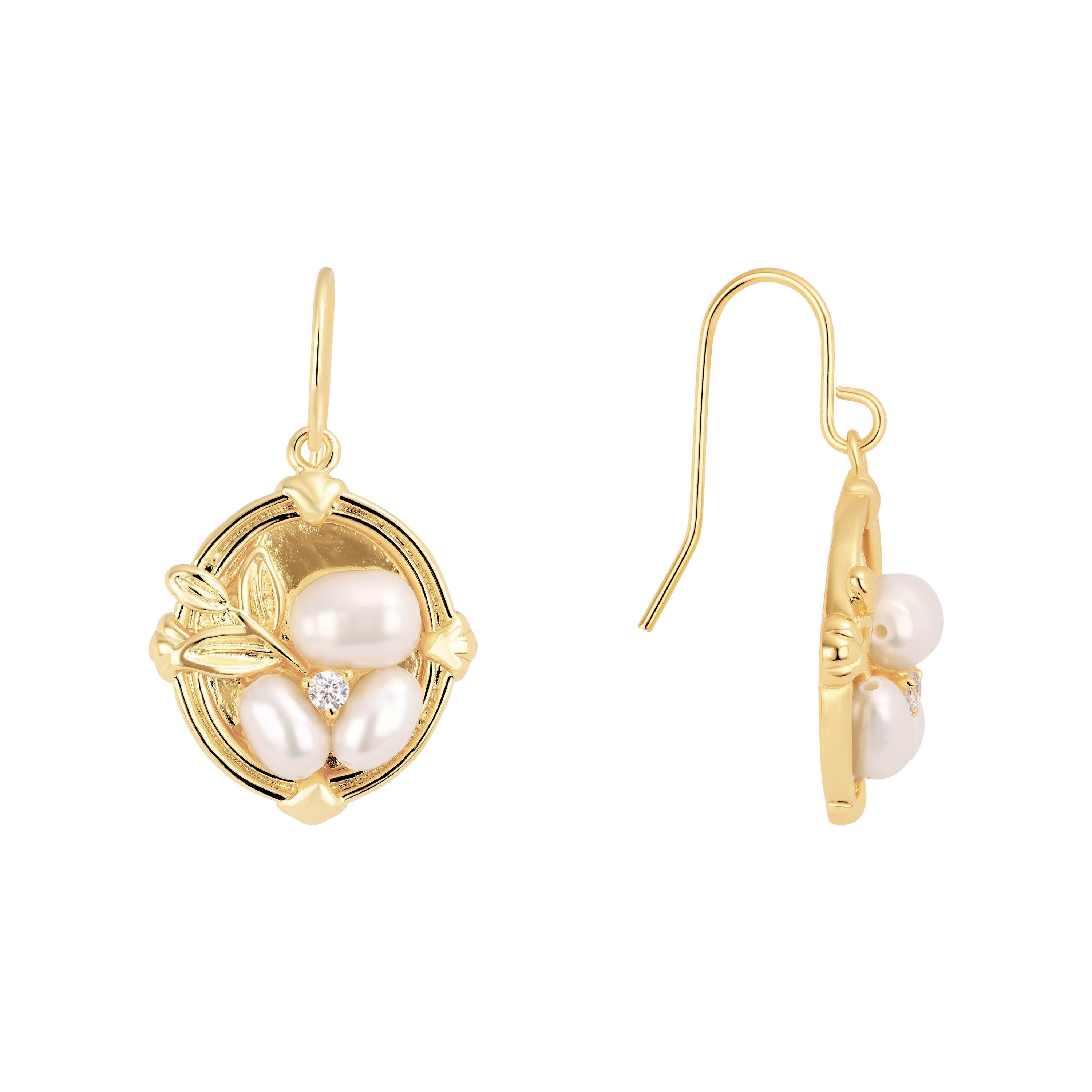Pearl Floret Drop Earrings