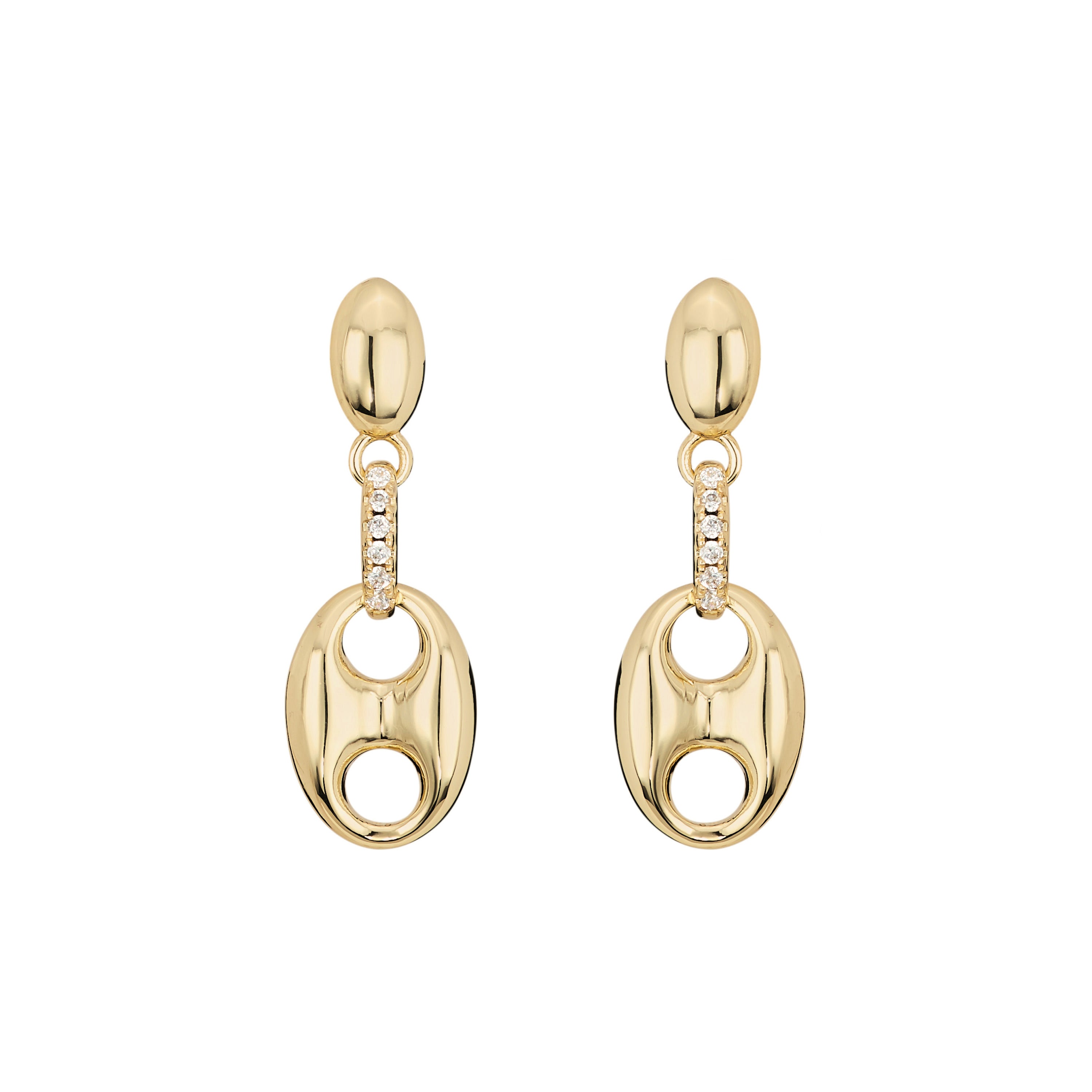 Golden Bridle Pavé Earrings