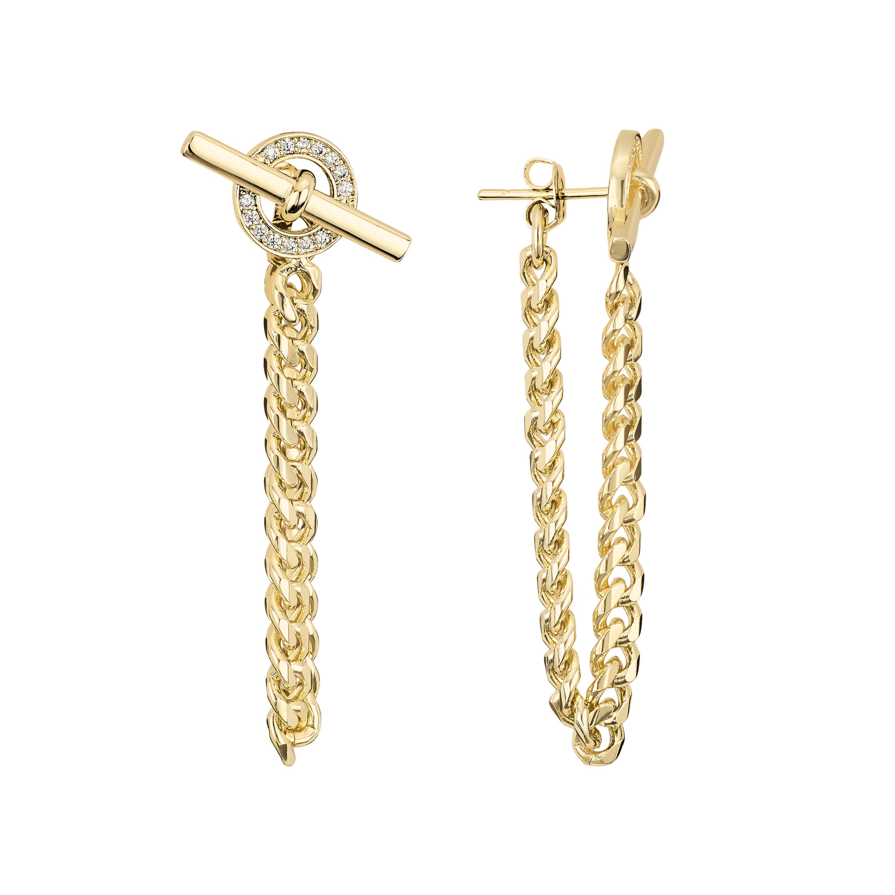 Pavé Toggle Chain Earrings