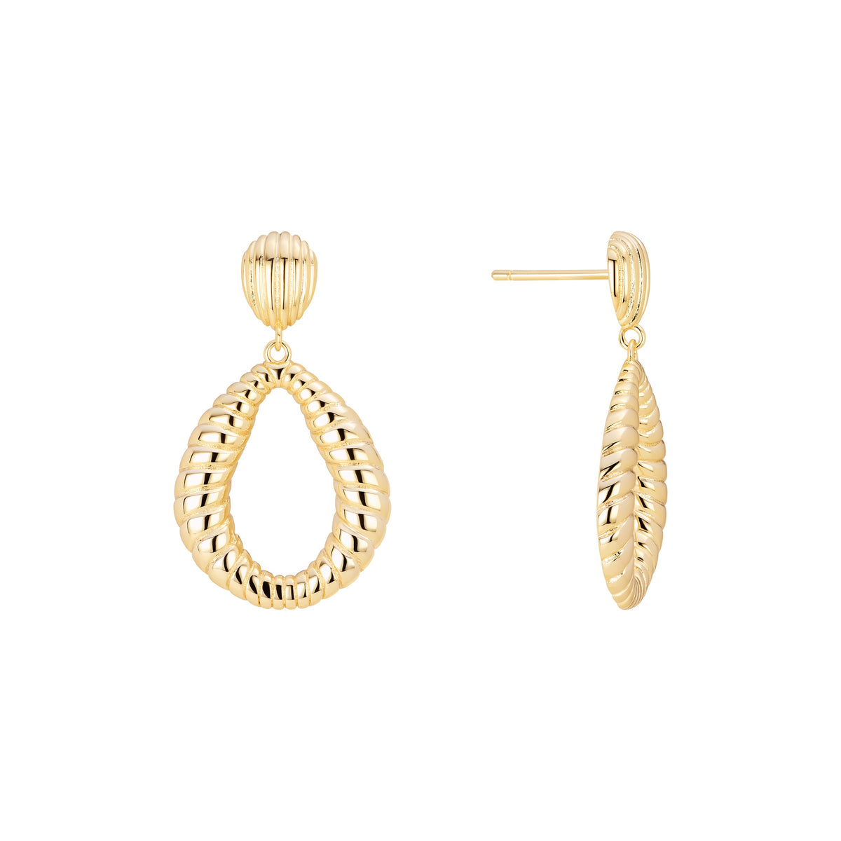 Rivelle Ribbed Teardrop Earrings