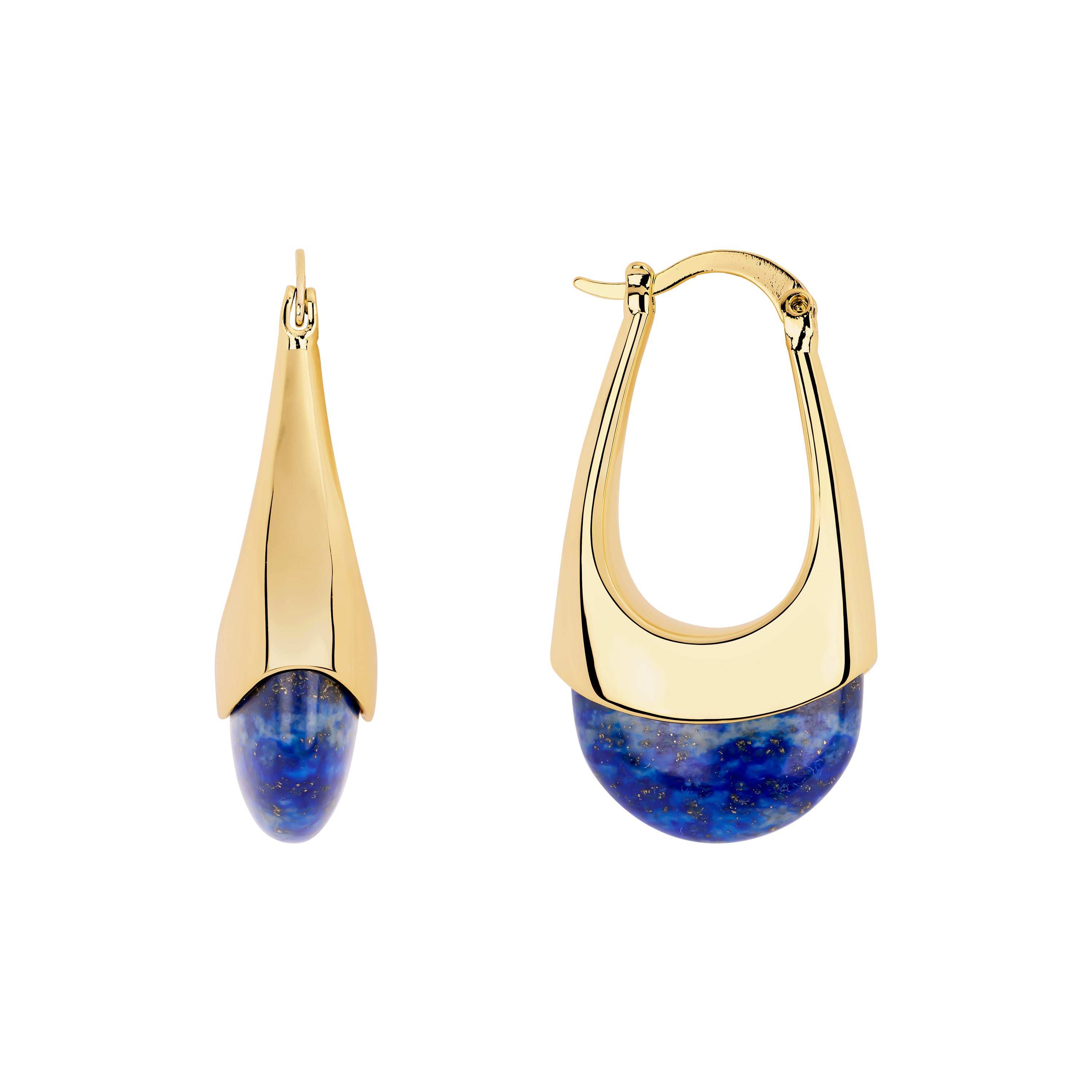 Lapis Drop Arc Earrings
