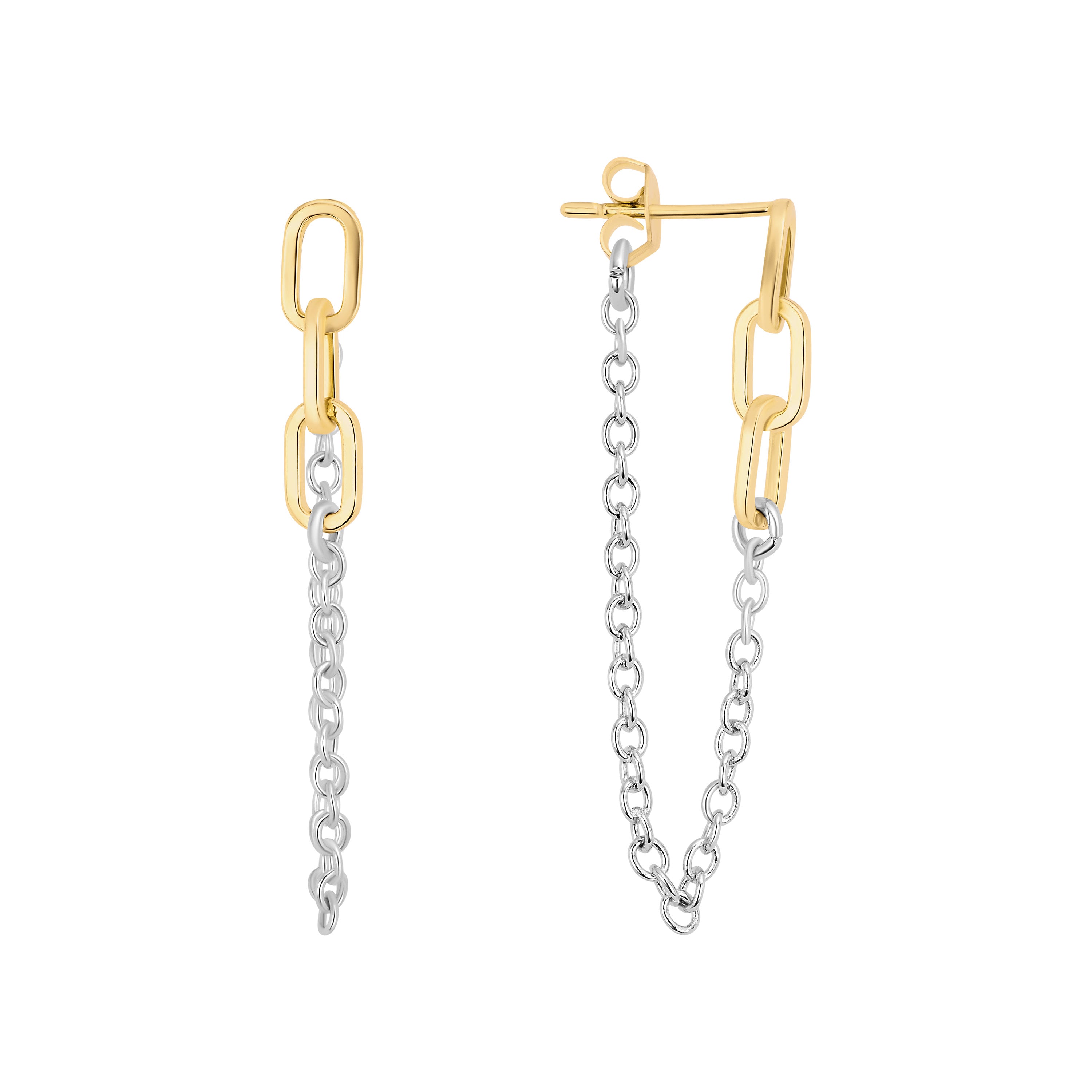 The Muse Two-Tone Link Earrings