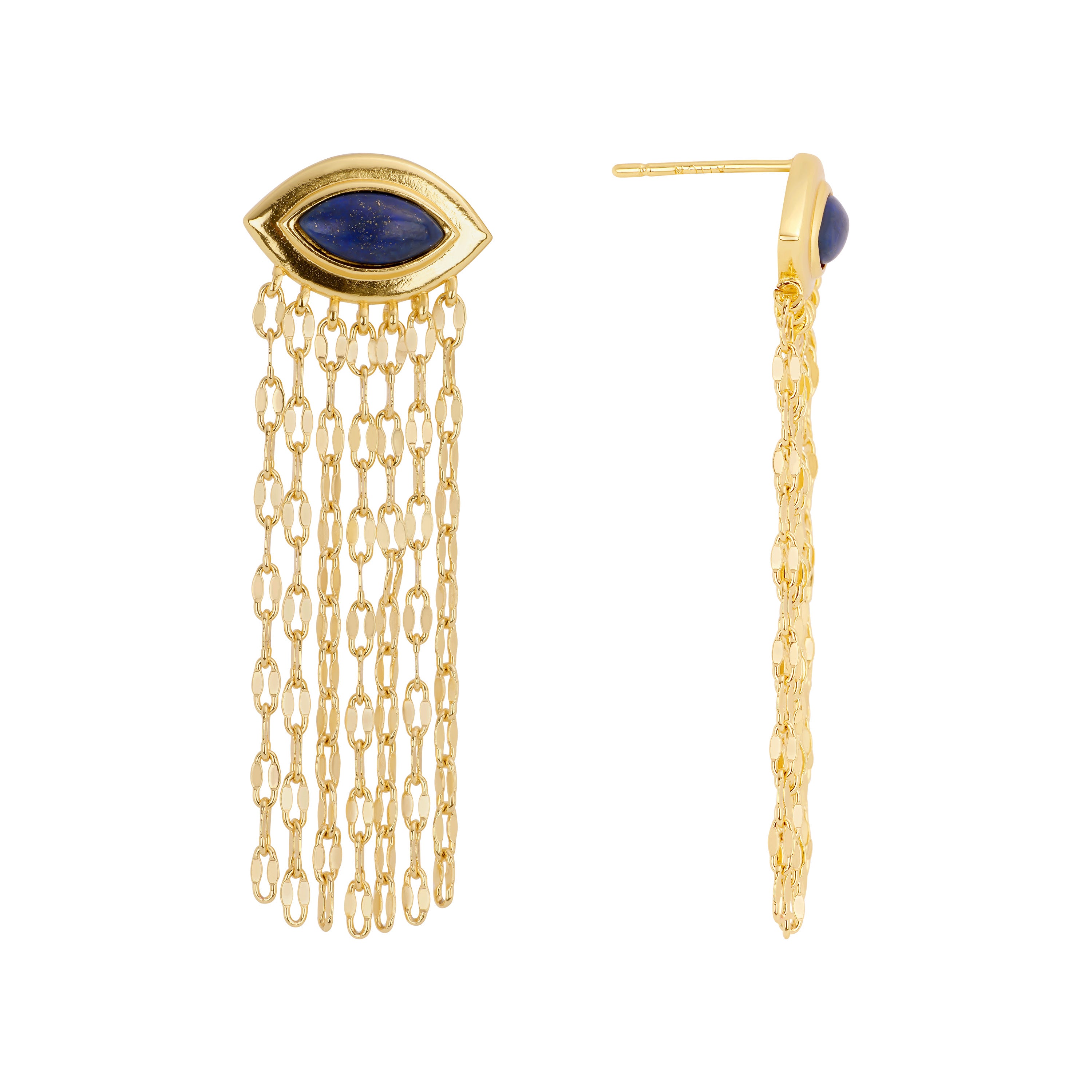 Lapis Marquise Cascade Earrings