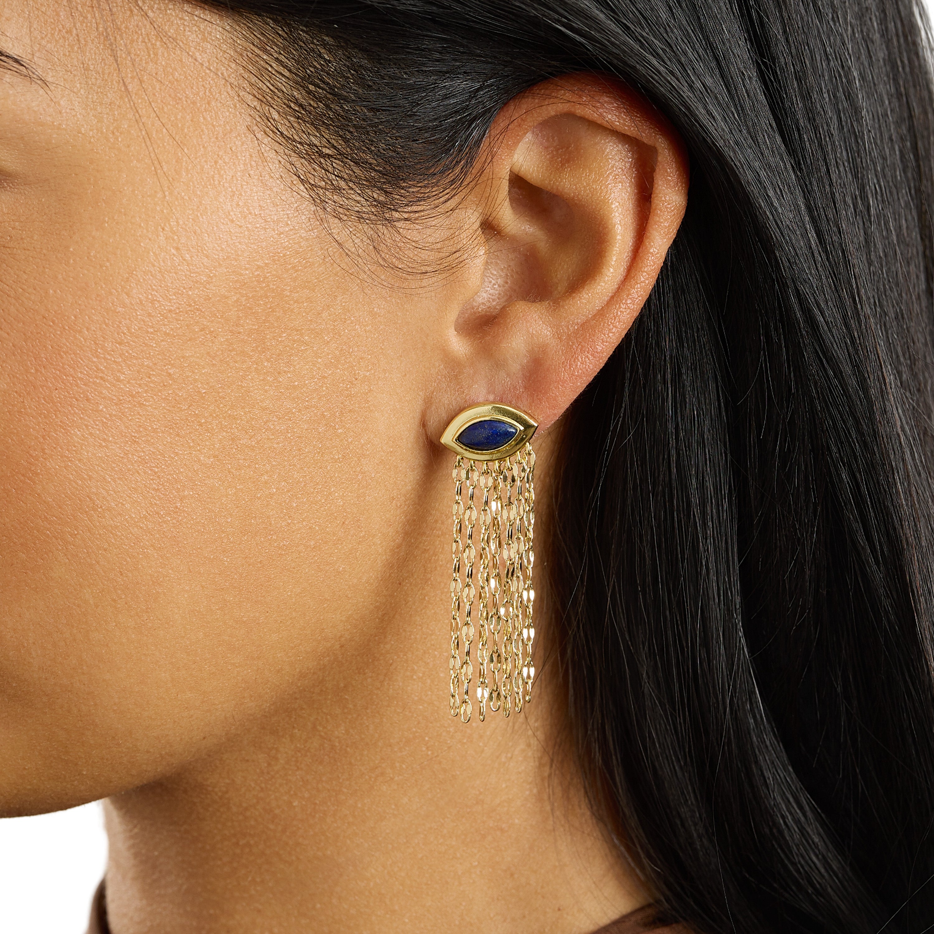 Lapis Marquise Cascade Earrings