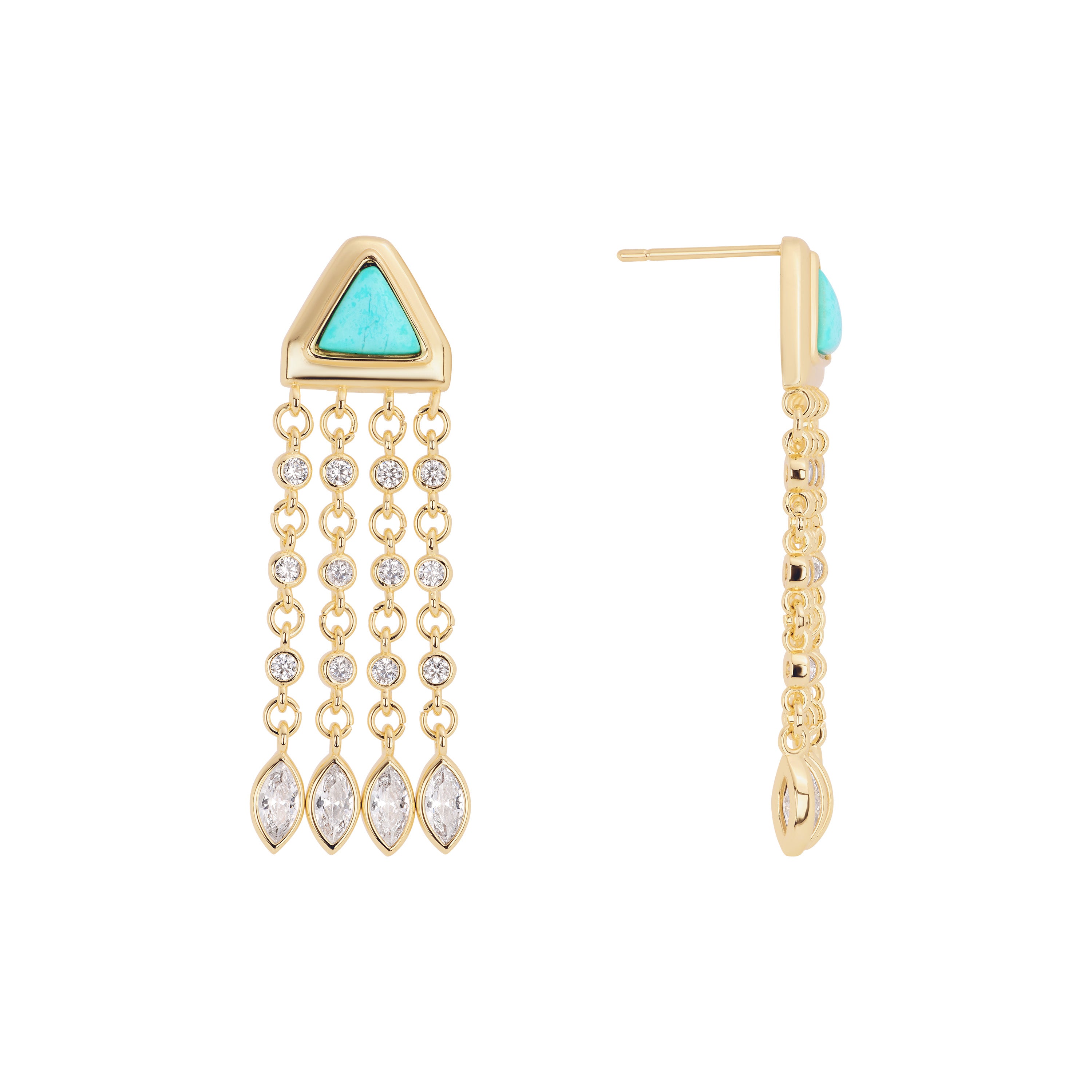 Turquoise Prism Cascade Earrings