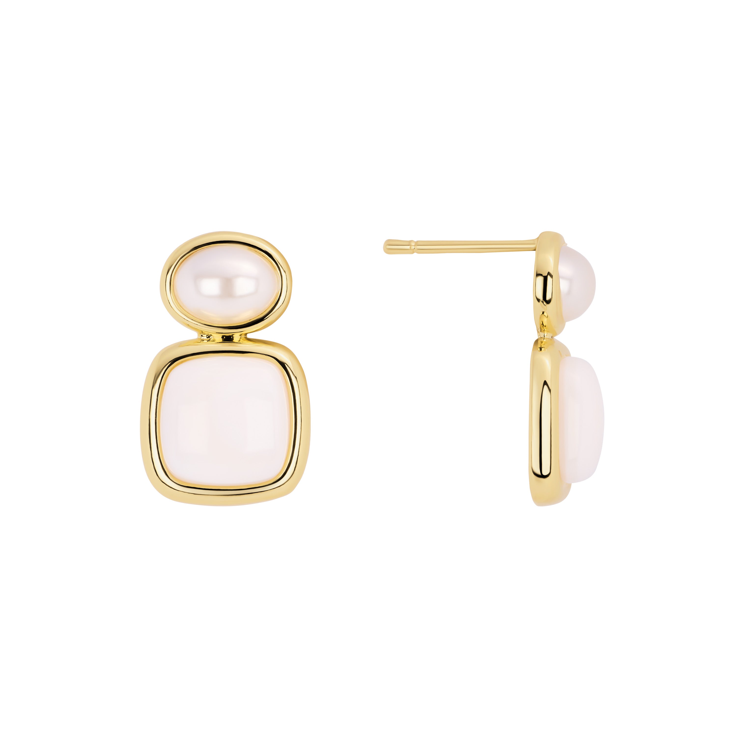 Opal Pearl Mosaic Stud Earrings