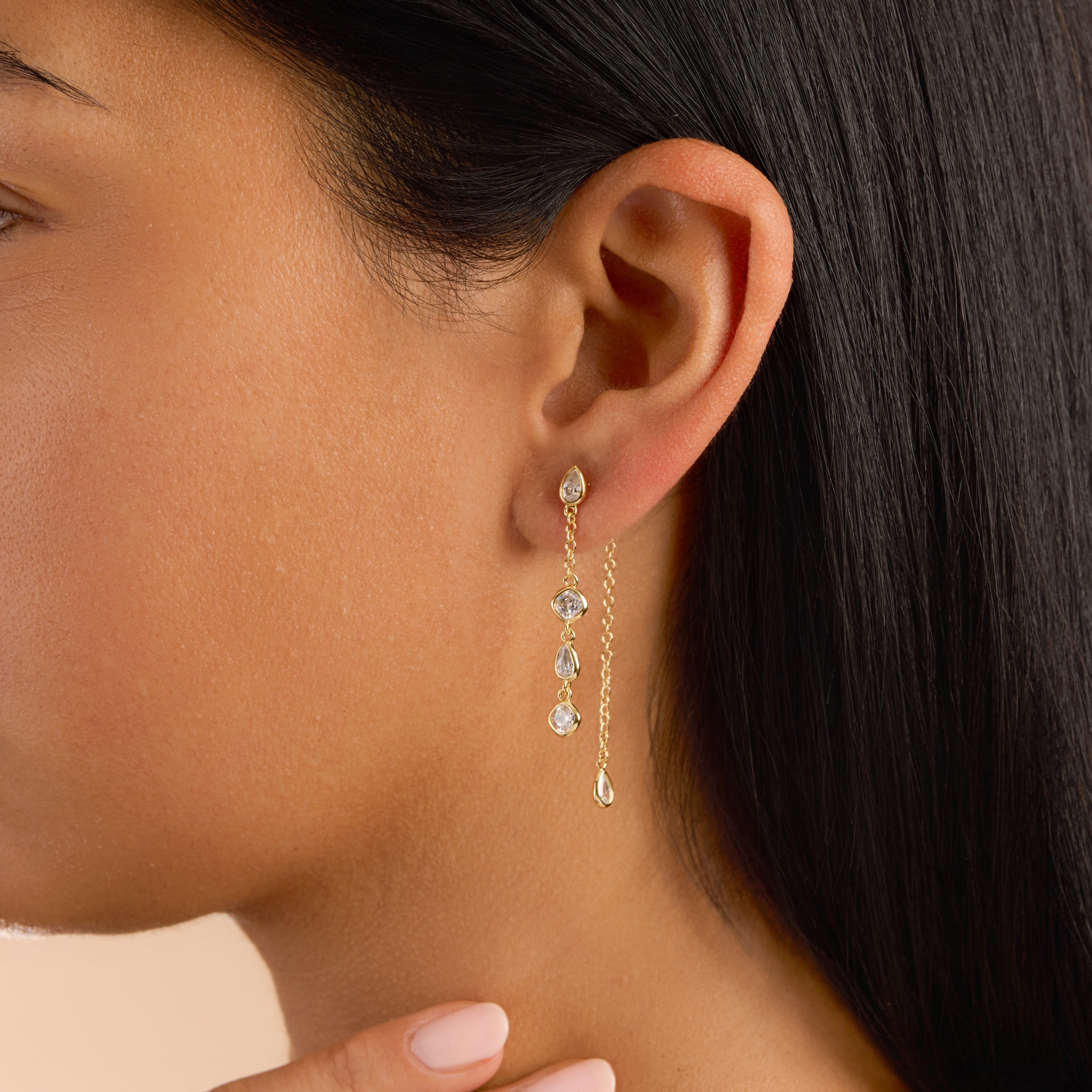 Solenne Pear Cascade Earrings