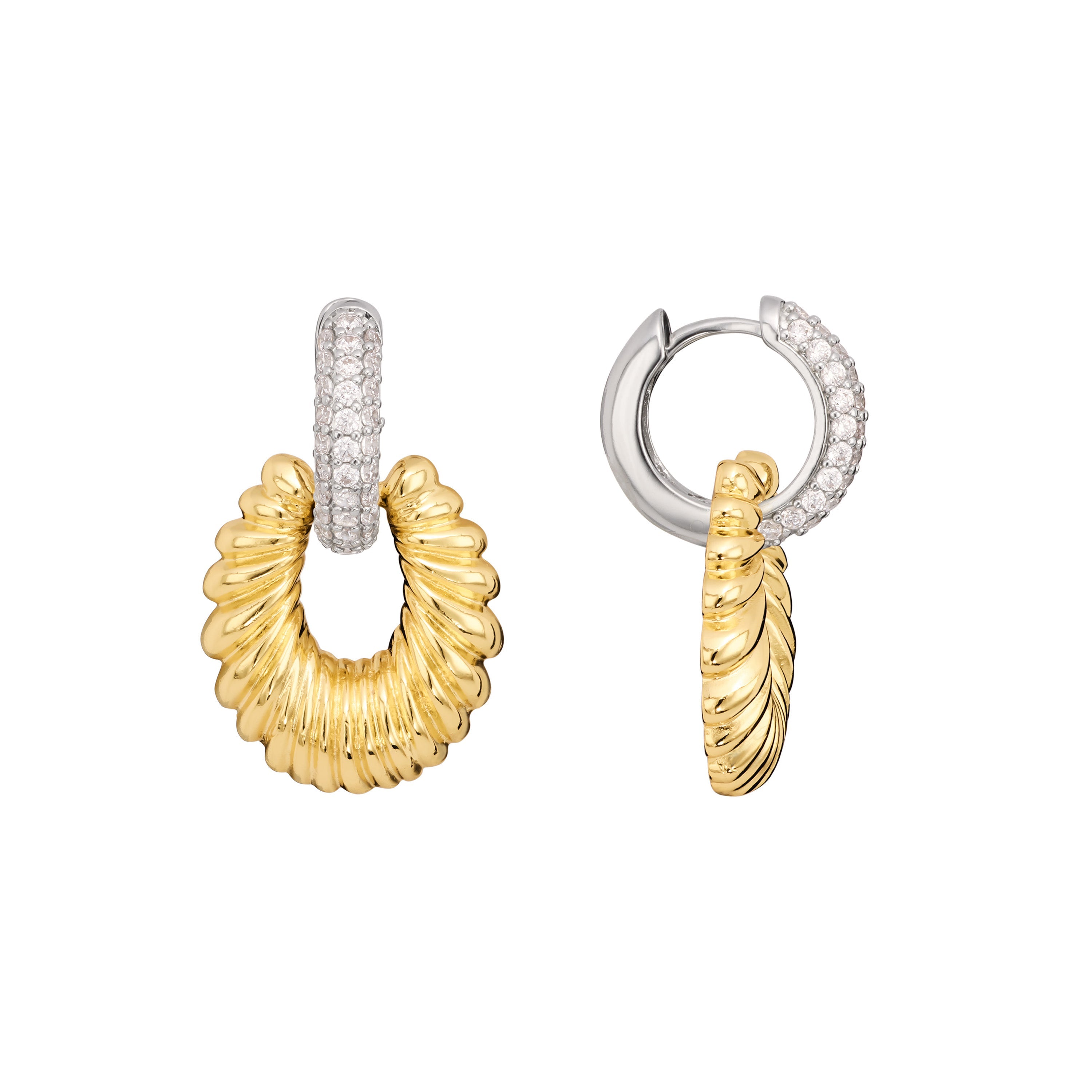 Two-Tone Riviera Hoop Earrings