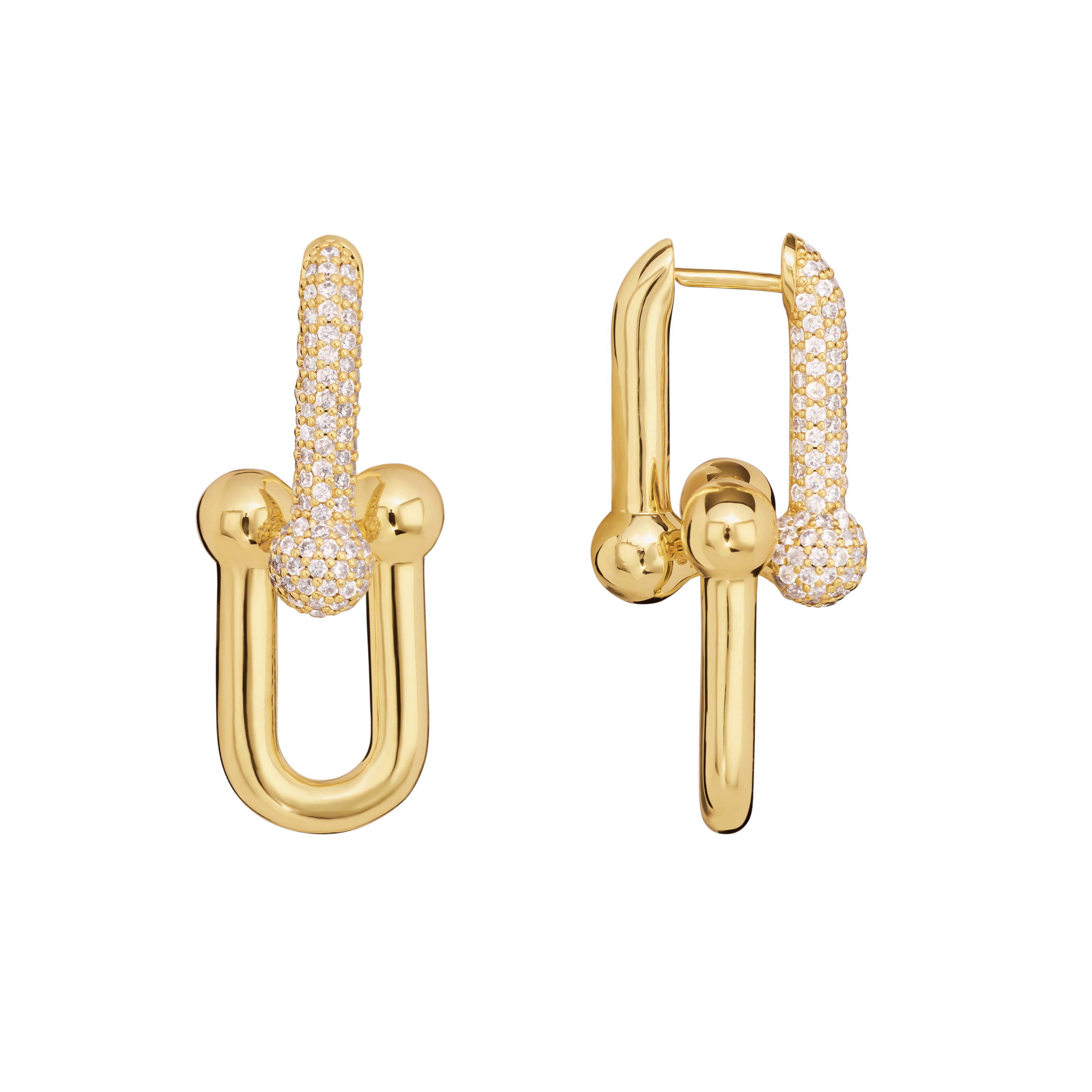 The Pavé Horsebit Link Hoop Earrings