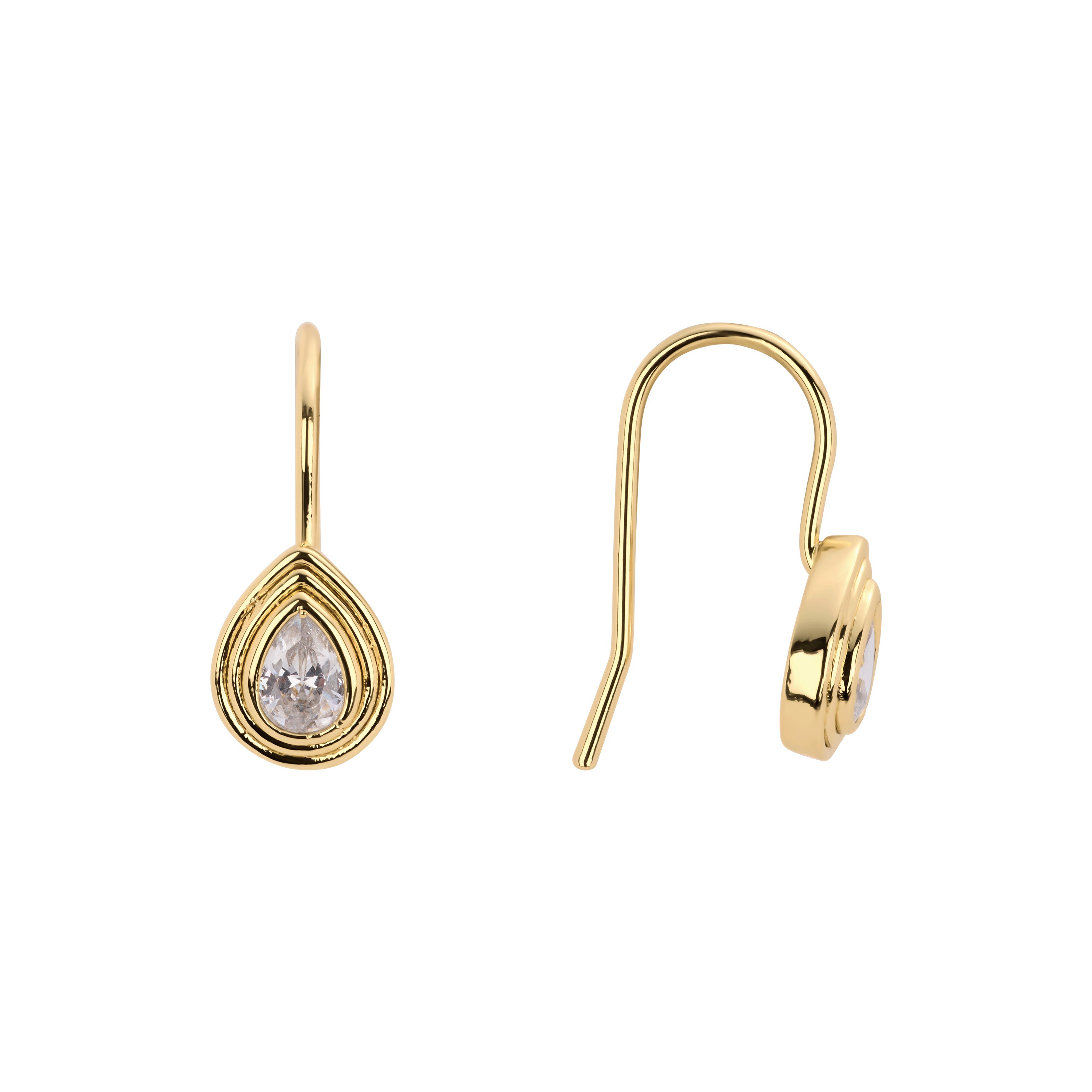 Bezel Pear Heirloom Earrings