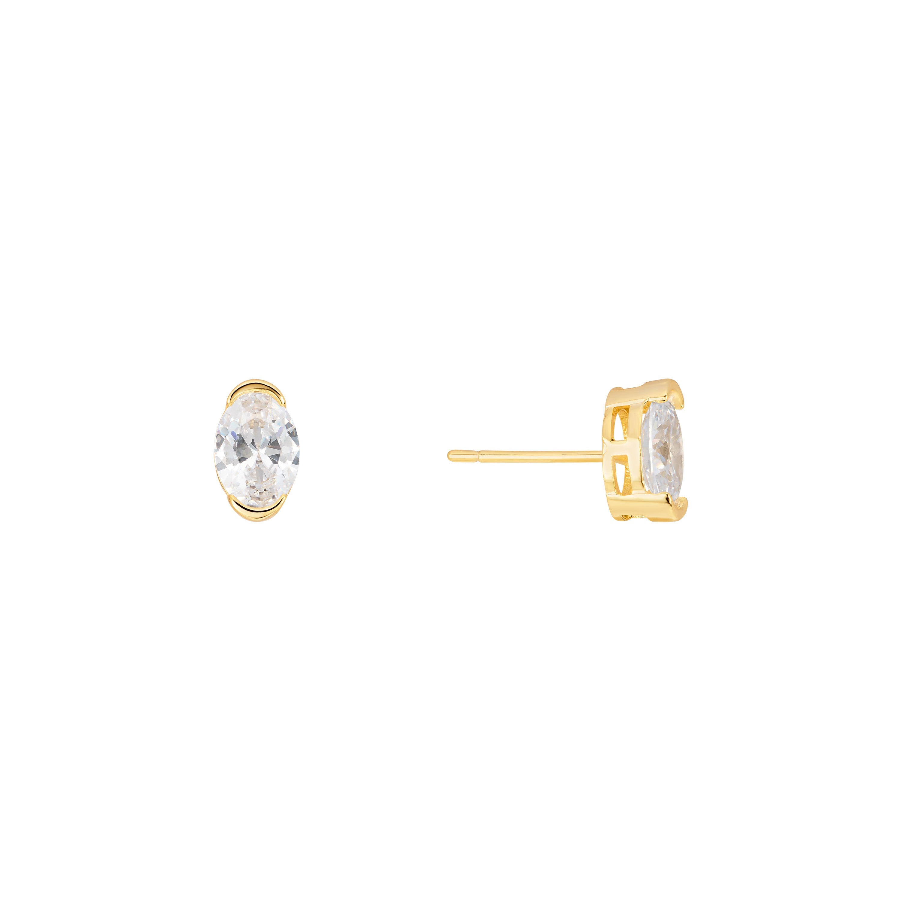 Elara Oval Stud Earrings