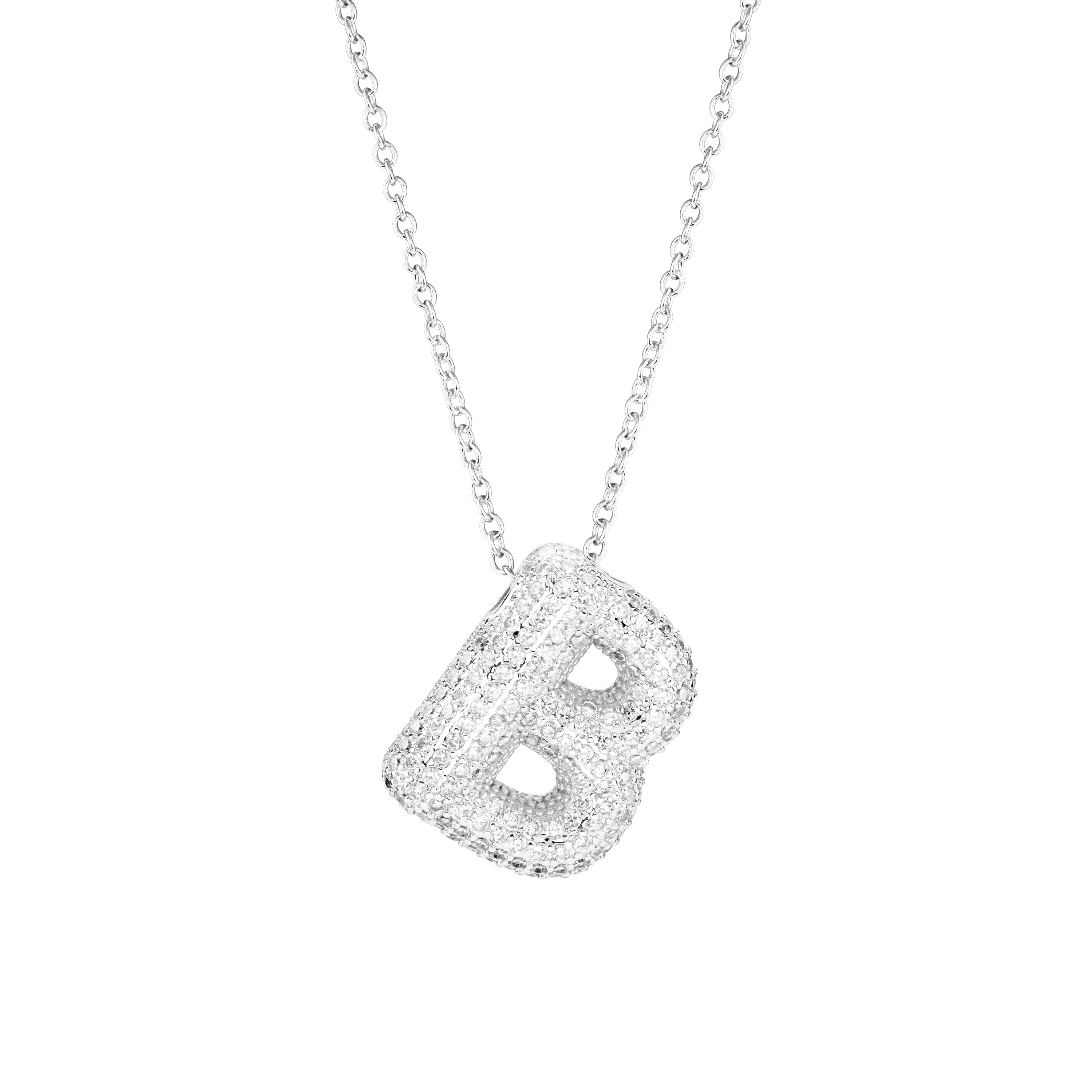 Pavé Bubble Initial Necklace