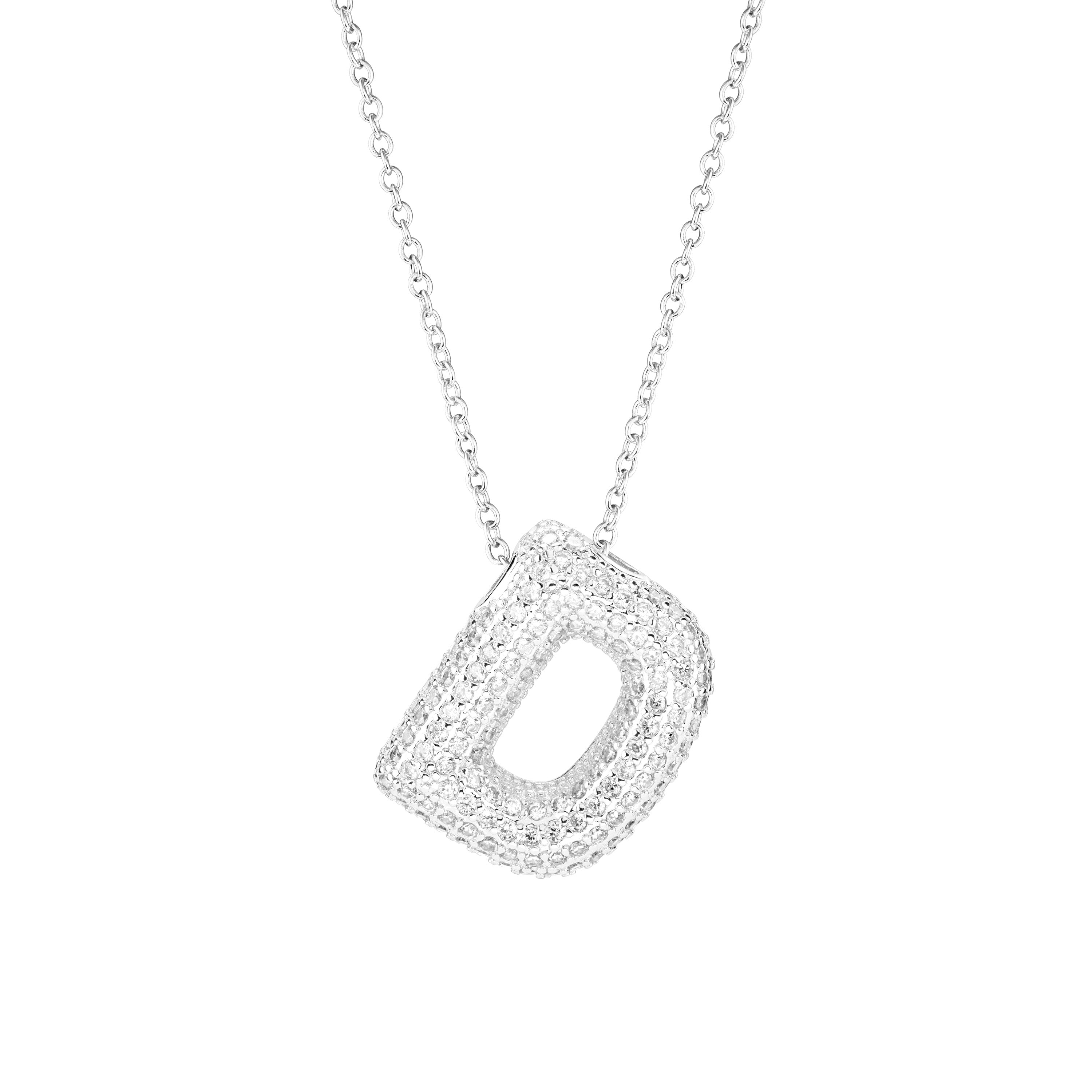 Pavé Bubble Initial Necklace