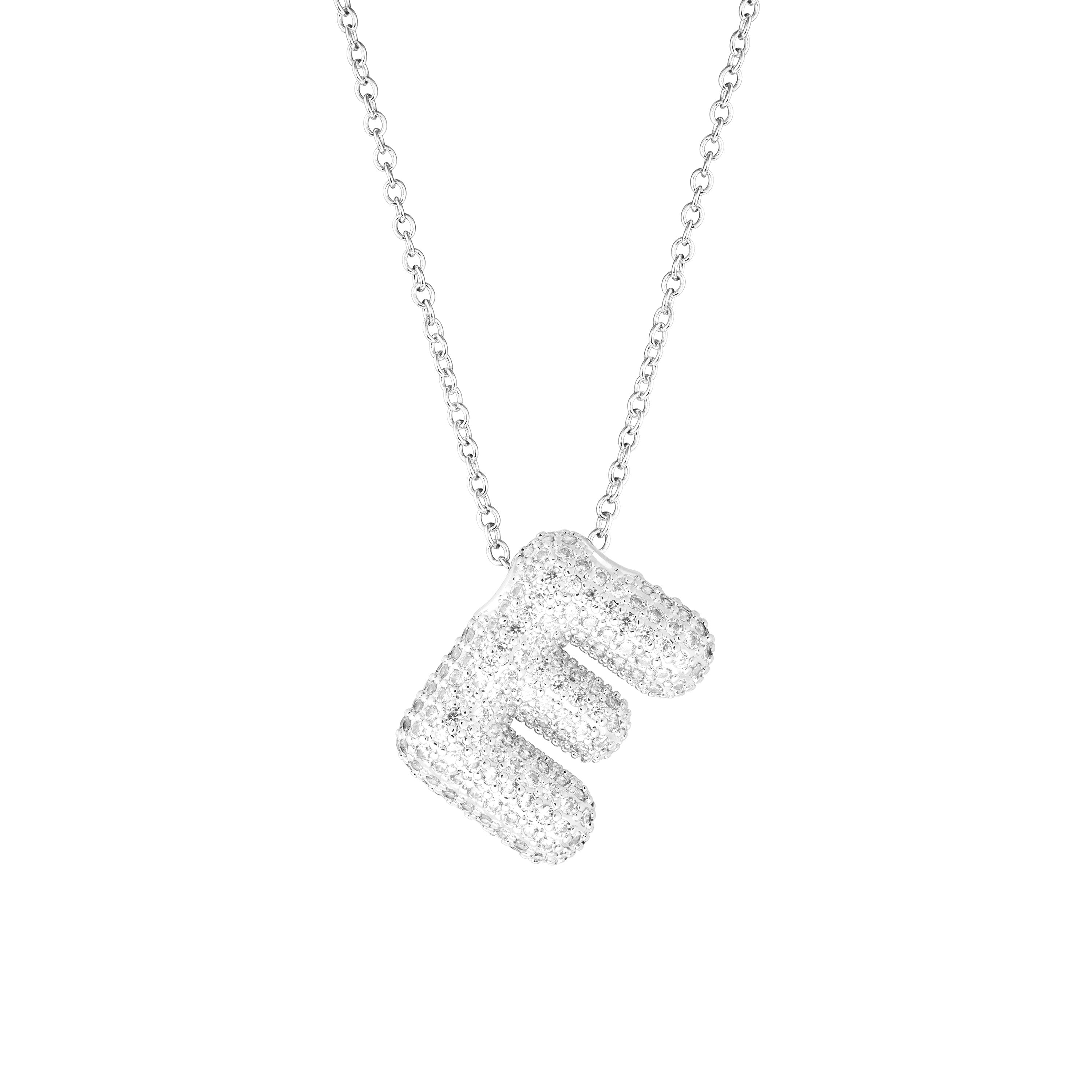 Pavé Bubble Initial Necklace