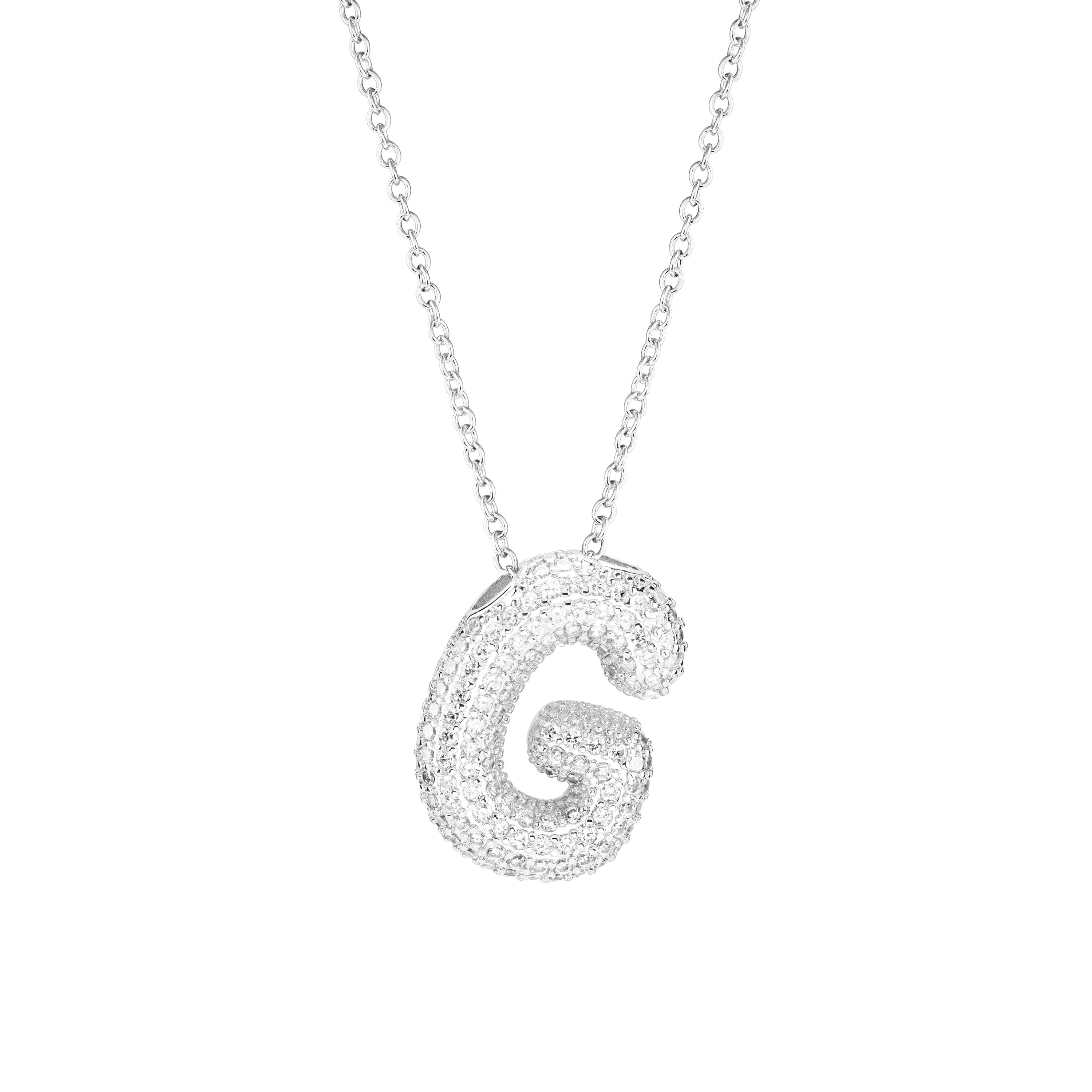 Pavé Bubble Initial Necklace