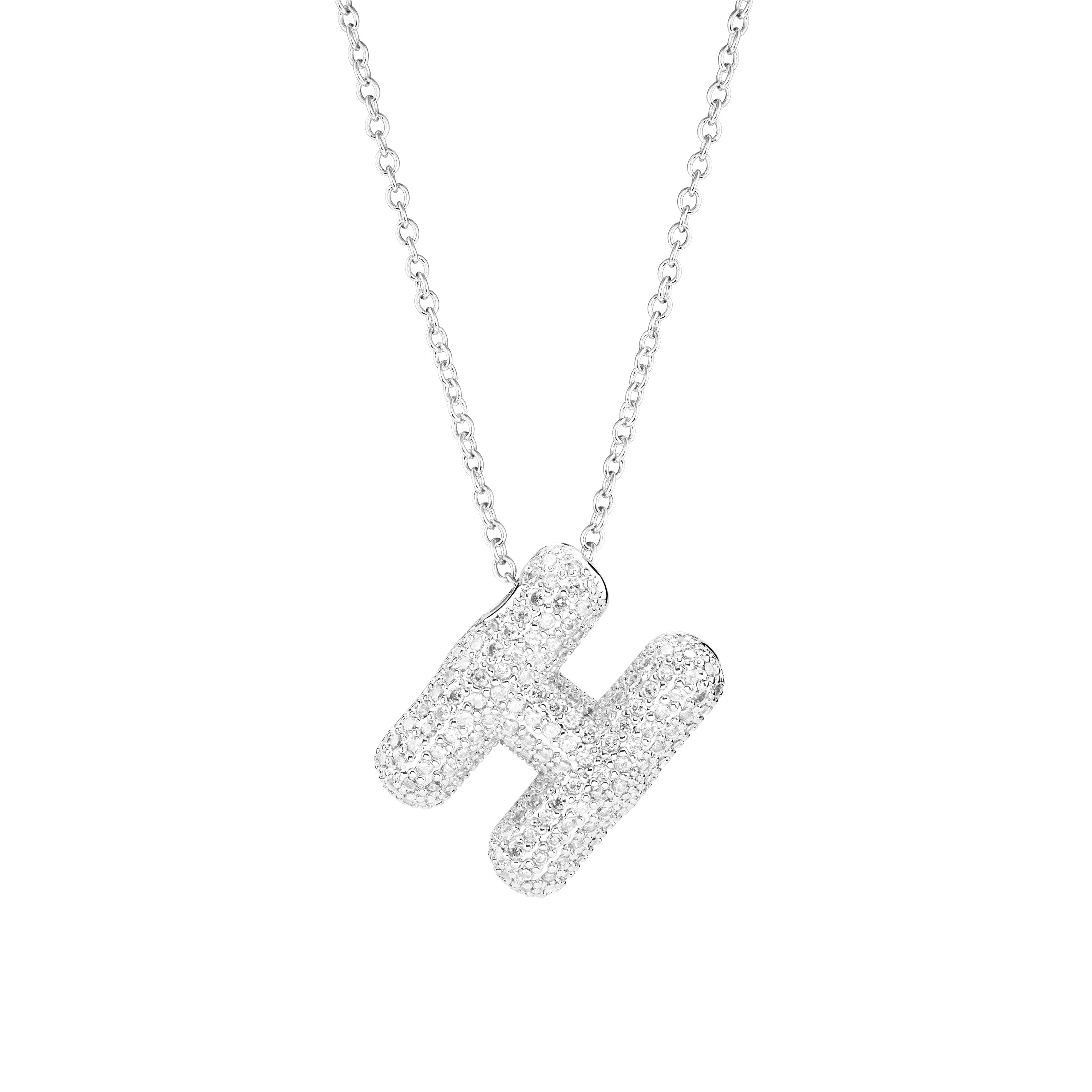 Pavé Bubble Initial Necklace