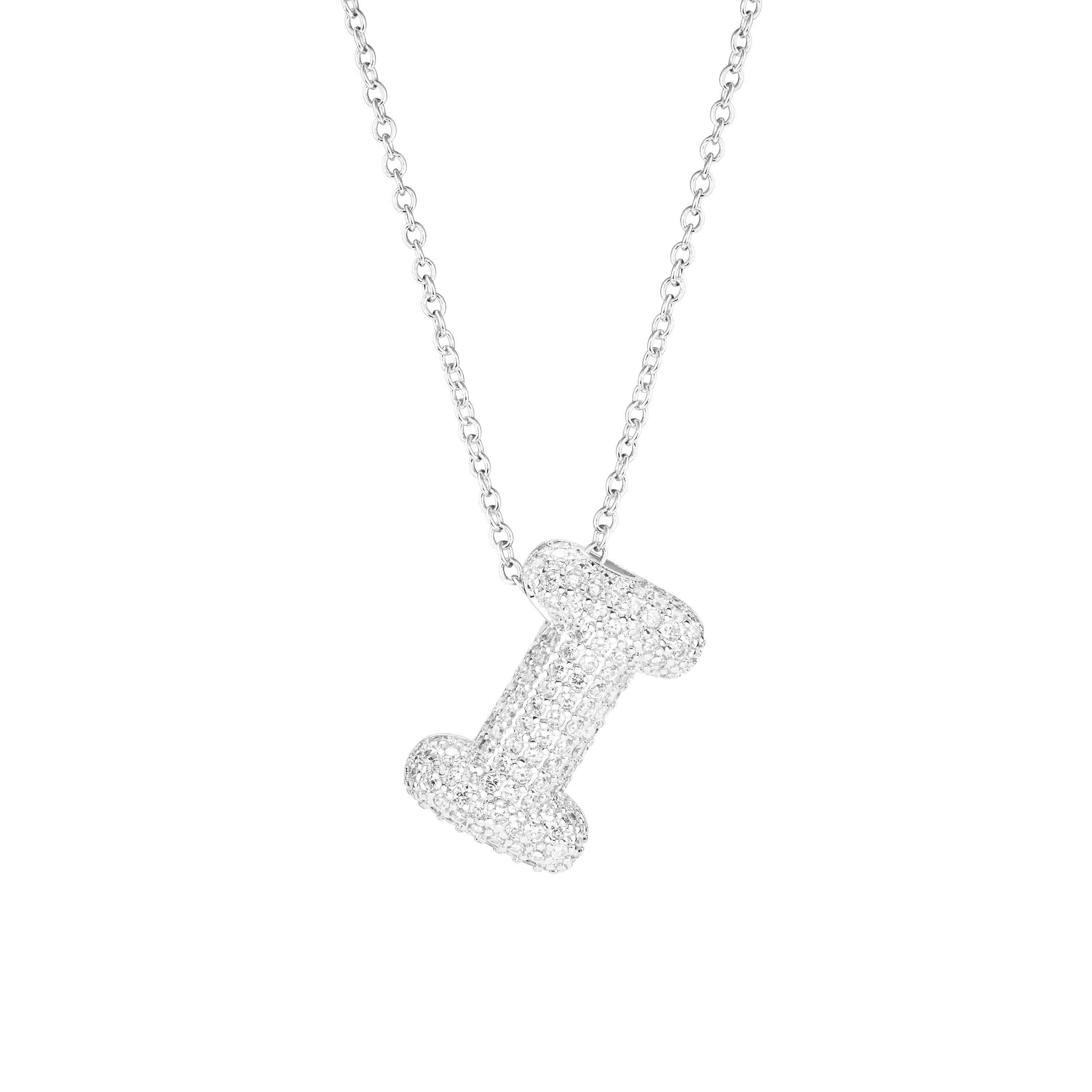 Pavé Bubble Initial Necklace