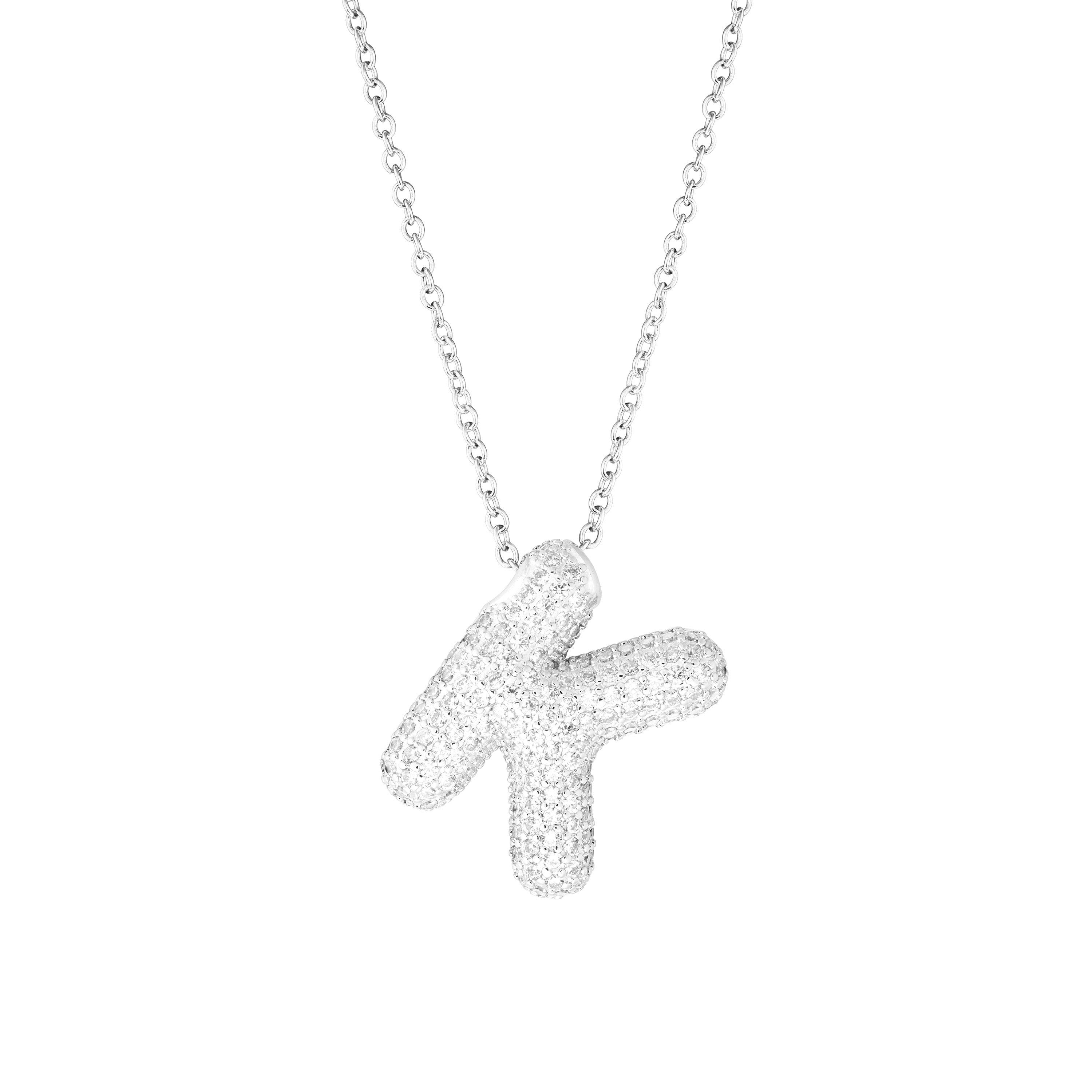 Pavé Bubble Initial Necklace